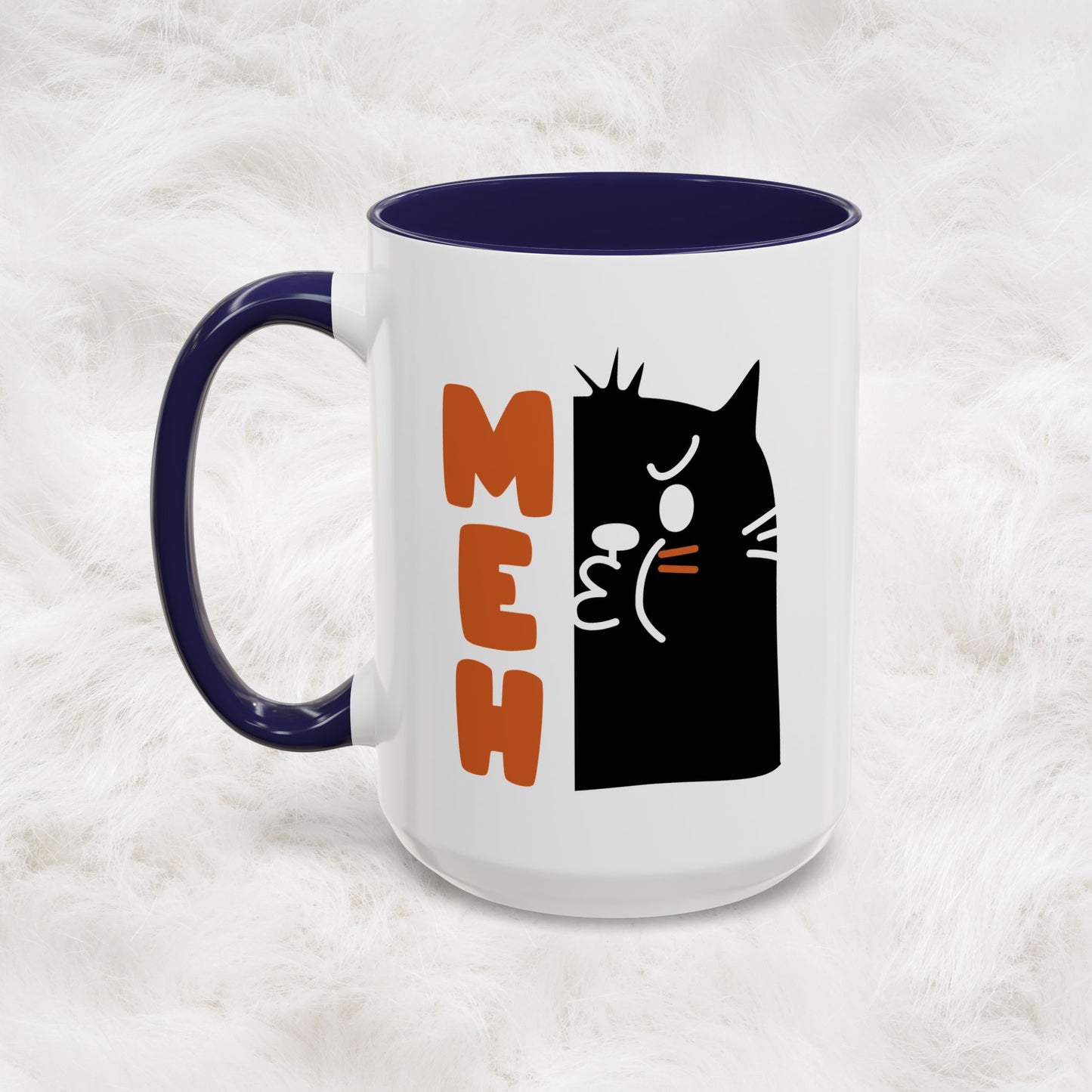 Cute Funny Meh Cat Mug Meme Hilarious Gift Idea Coffee Tea Cup