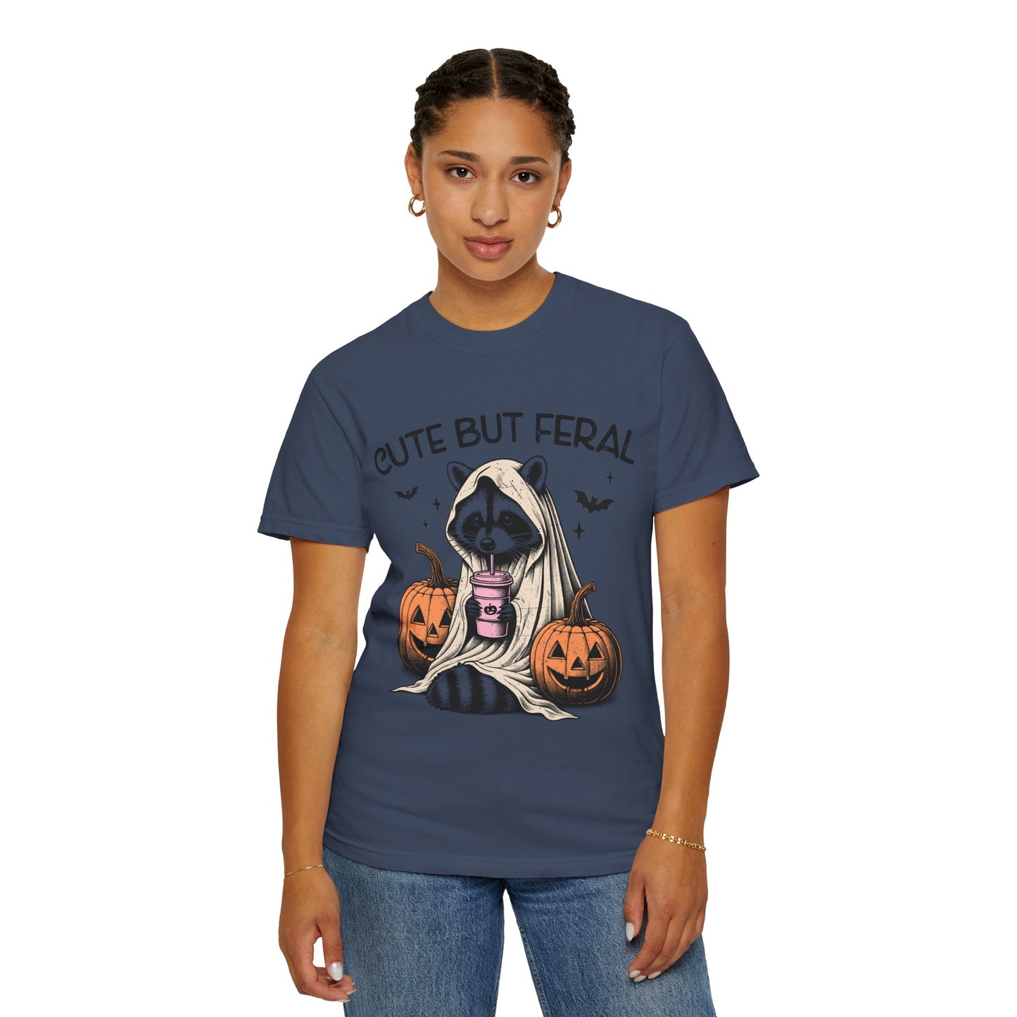 Raccoon Garment-dyed Tee Comfort Color T-shirt - Cute and Feral Halloween Season Gift Ideas