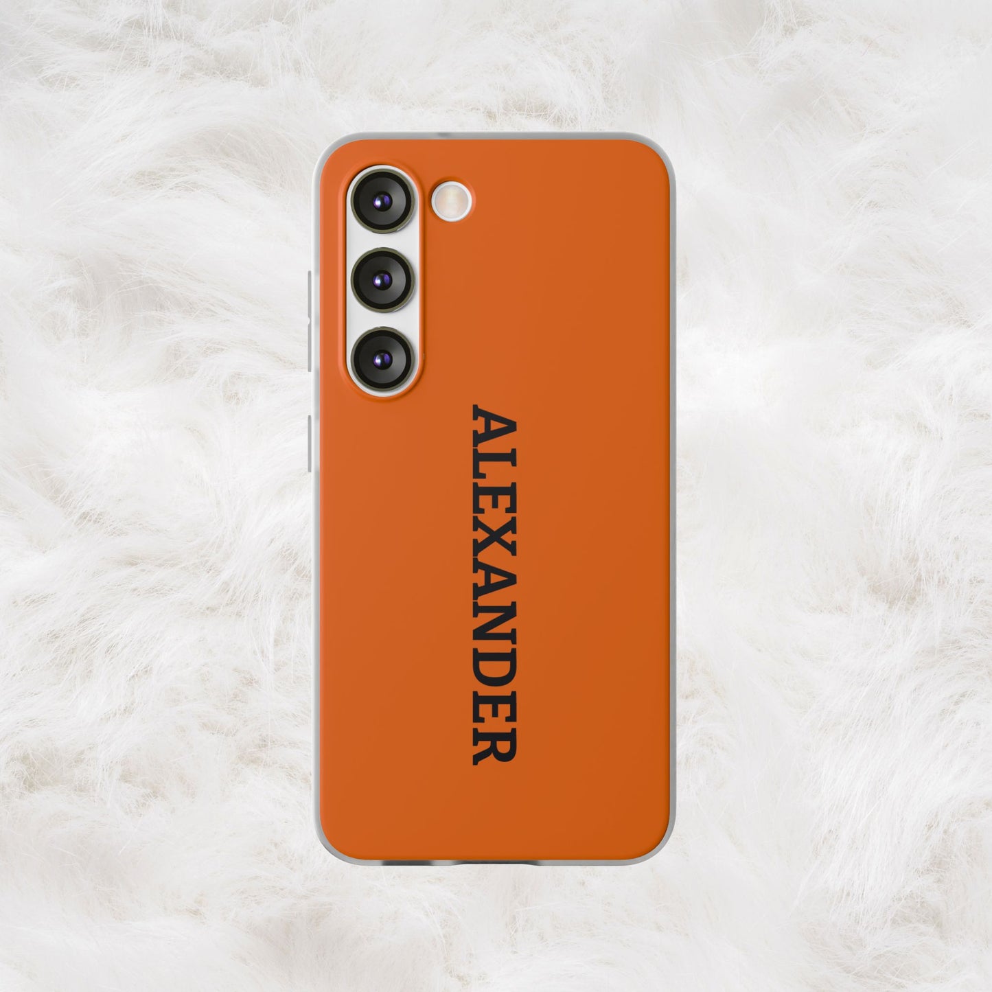 Personalized Name Text Luxury Orange Phone Case.