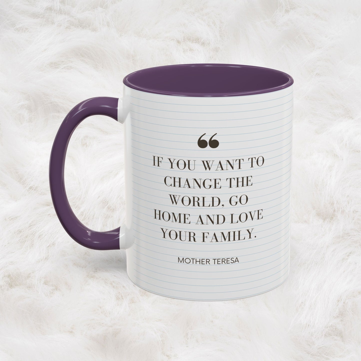 Love your Family - Mother Teresa Inspired Quote Mug | Christian Catholic Souvenir Birthday Christmas Gift Ideas