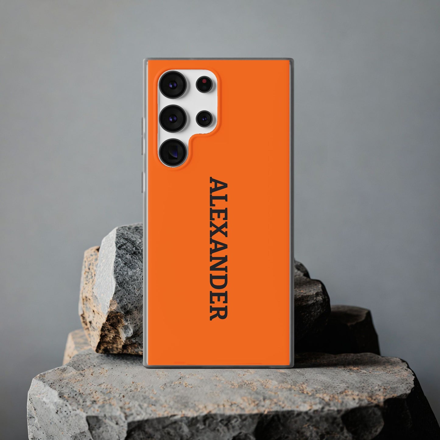 Personalized Name Text Luxury Orange Phone Case.