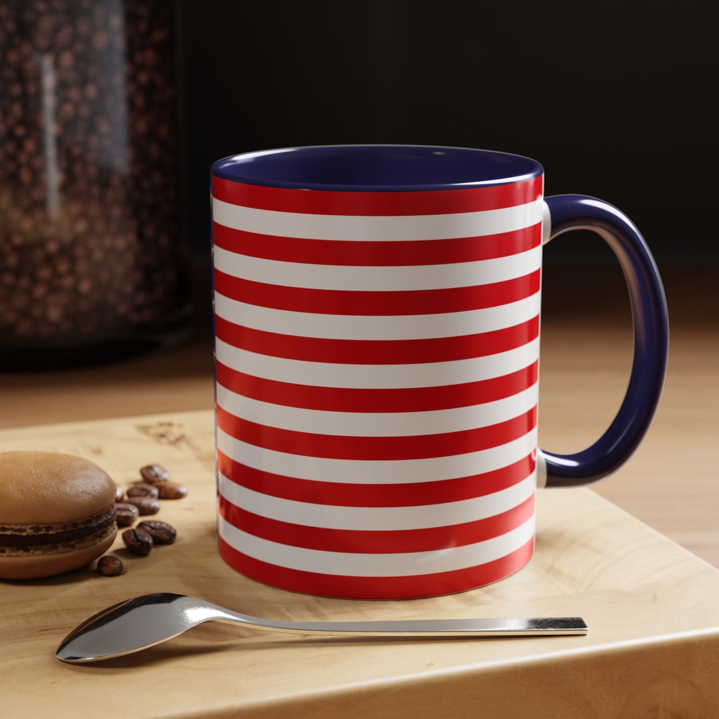 American Stars and Stripes USA Flag Accent Mug | Trending July 4th Gift Idea Coffee Tea Cup