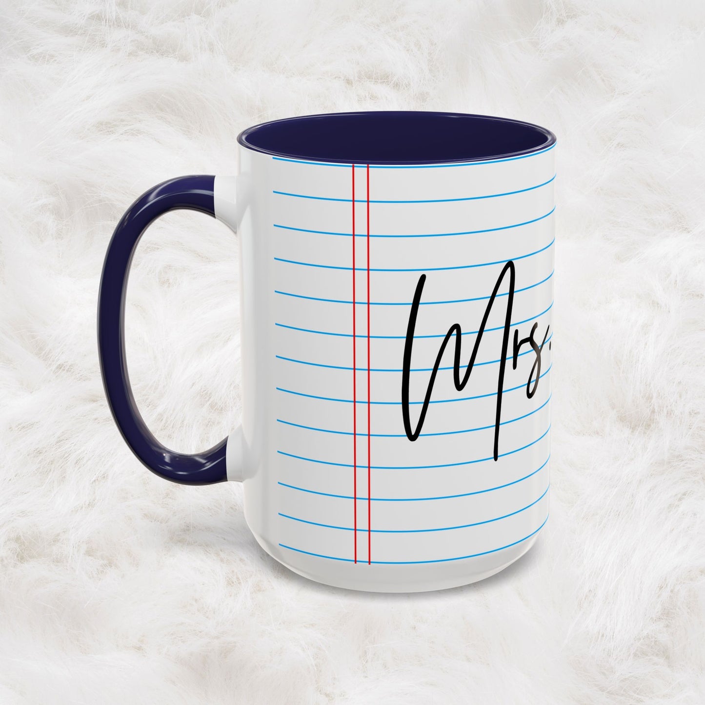 Personalized Name College Ruled Lined Coffee Tea Mug | Student Teacher Back to School Motivation Gift Idea