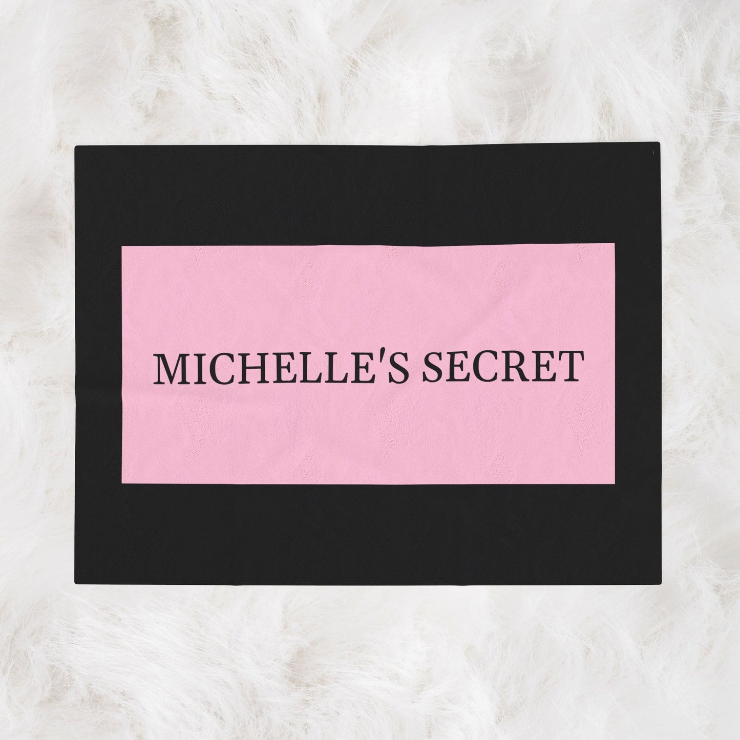 Personalized Name Pink Stripes Velveteen Plush Blanket | Hunting Birthday Christmas Valentine Travel Flight Vacation Gifts