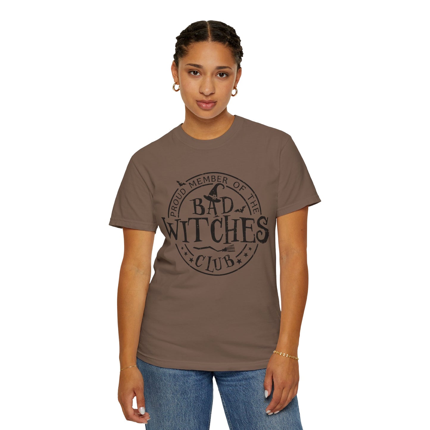 Bad Witches Club Unisex Garment-dyed Tee Comfort Color T-shirt - Halloween Holiday Season Gift Ideas