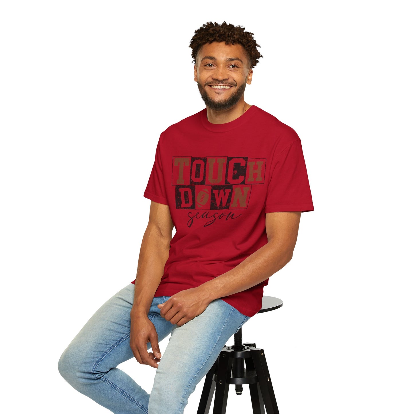 Football Season Unisex Garment-dyed Tee Comfort Color T-shirt - Touch Down Gift Ideas