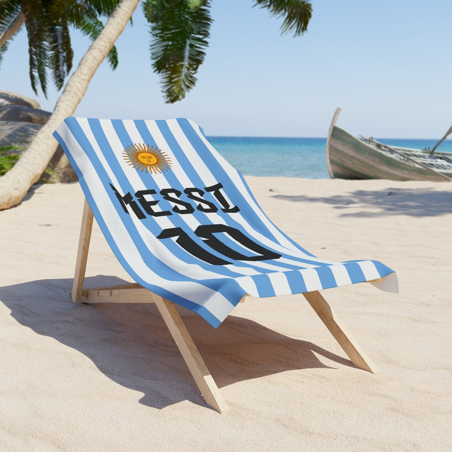 Personalized Argentina Beach Towel | Birthday Anniversary Christmas Football Soccer Jersey Fans Gift Ideas