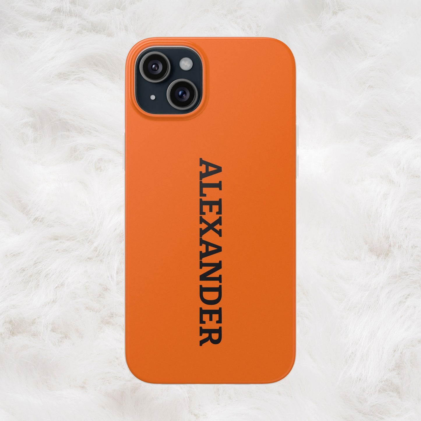 Personalized Name Text Luxury Orange Phone Case.