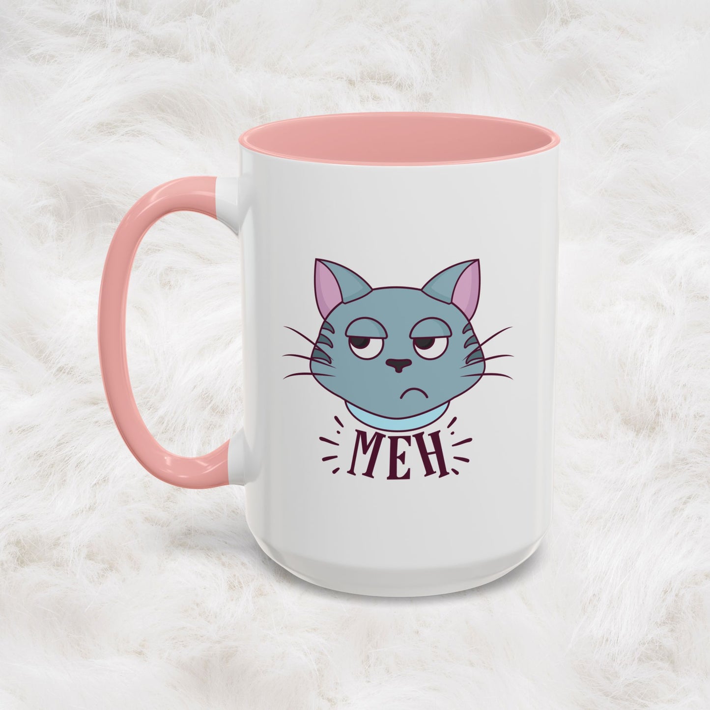 Cute Funny Meh Mug Meme Cat Coffee Tea Cup Hilarious Gift Idea