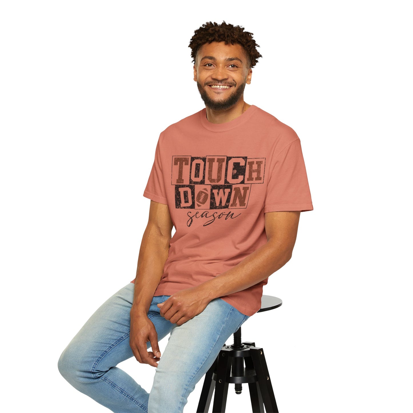 Football Season Unisex Garment-dyed Tee Comfort Color T-shirt - Touch Down Gift Ideas
