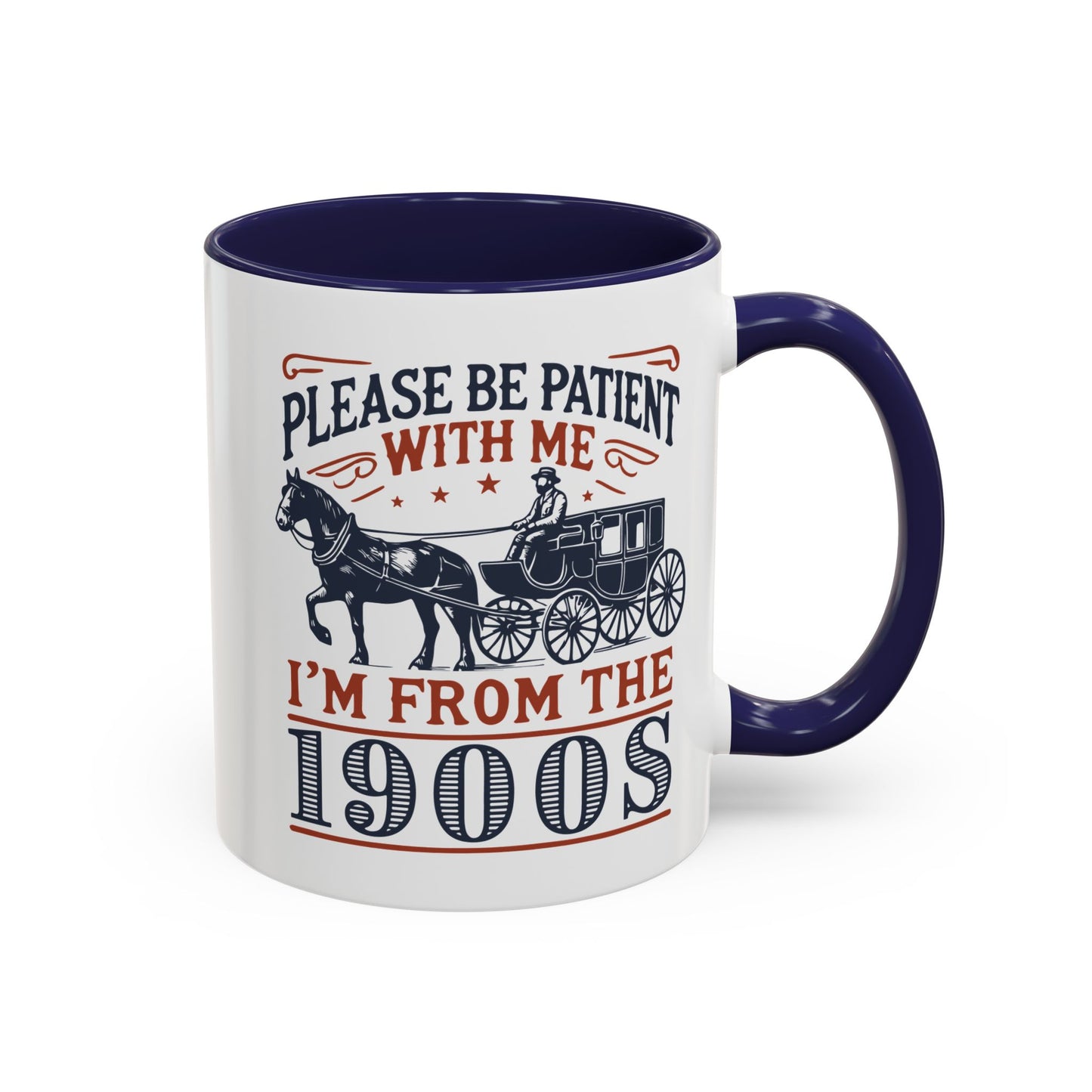 Vintage Retro Vibe Coffee Tea Mug - Hot Trending Navy Blue Merch Gift