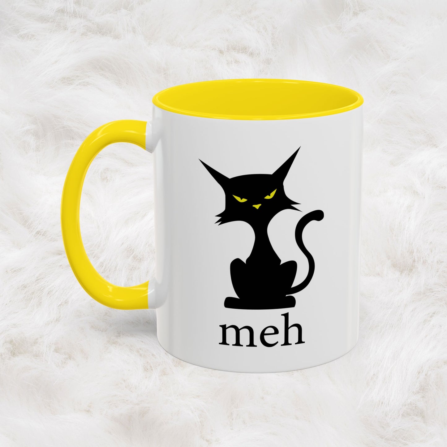 Cute Funny Meh Cat Mug Meme Hilarious Gift Idea Coffee Tea Cup