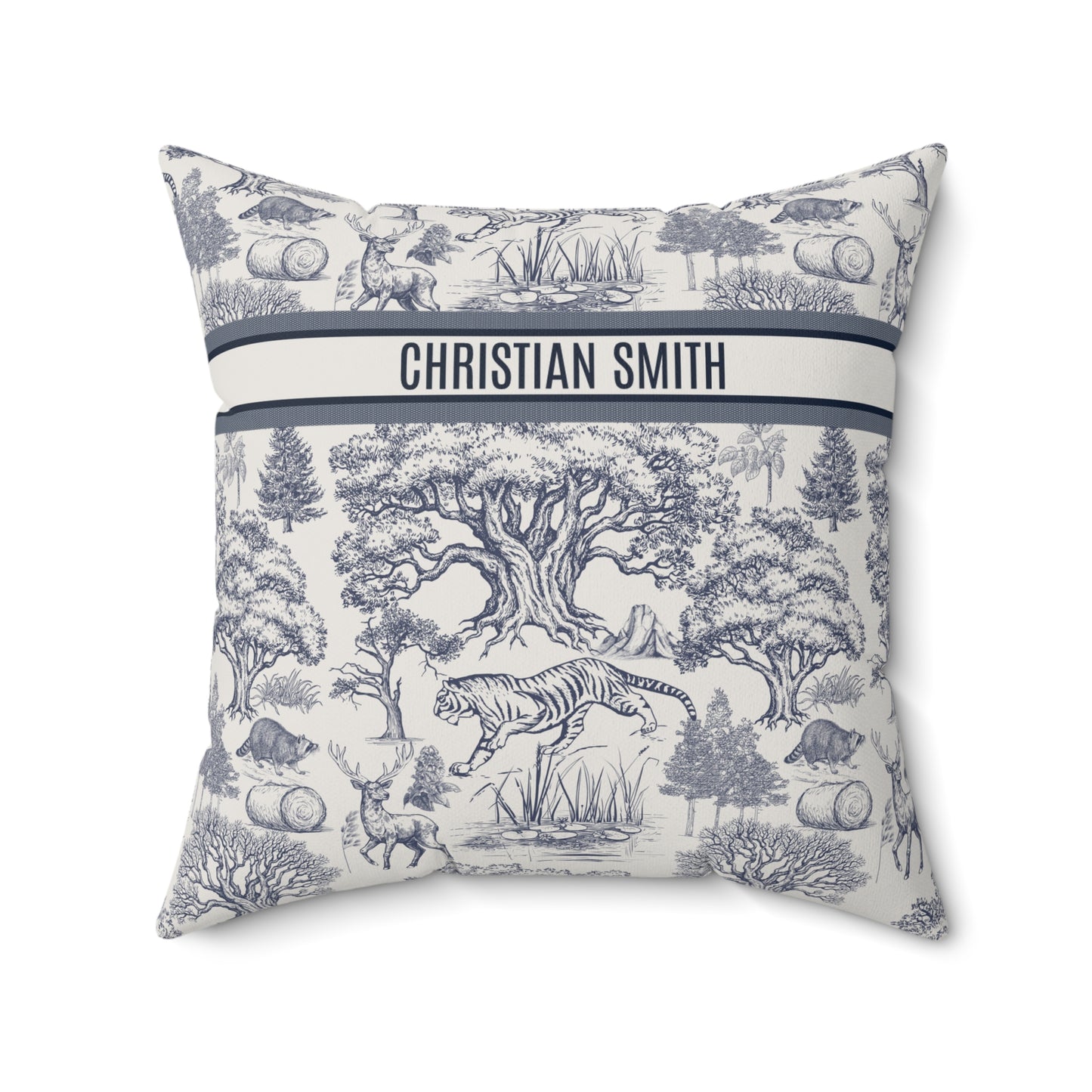 Personalized Luxury Vintage Toile De Jouy French Nature Landscape Pattern Square Pillow Version 2 Gifts