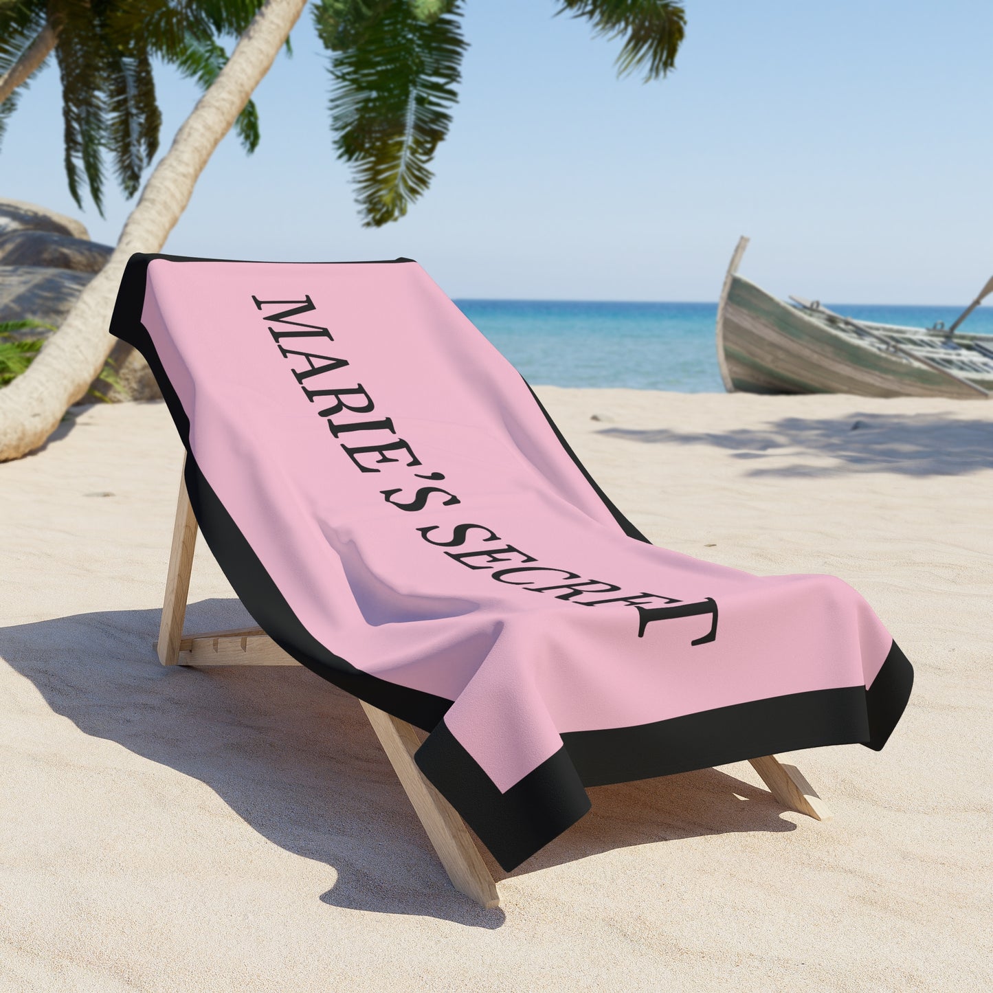 Personalized Pink Stripes Beach Towel | Birthday Valentine Anniversary Christmas Gift Ideas | Travel Vacation