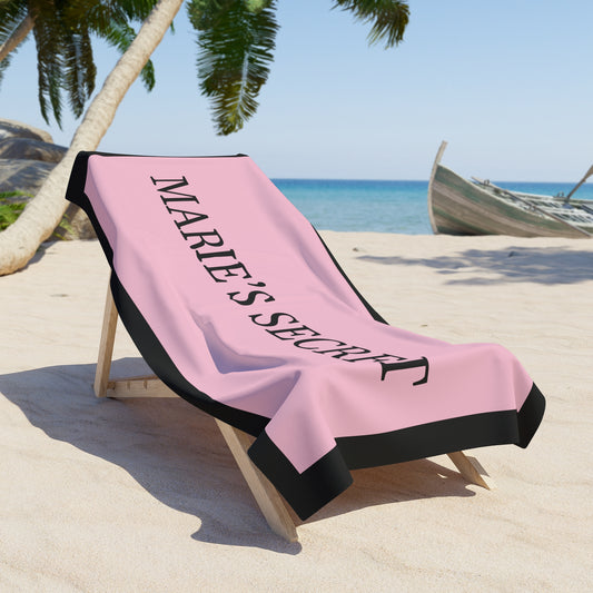 Personalized Pink Stripes Beach Towel | Birthday Valentine Anniversary Christmas Gift Ideas | Travel Vacation