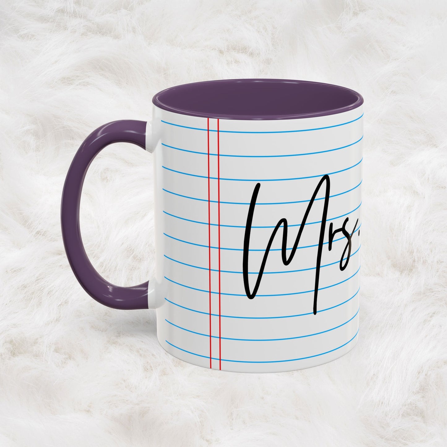 Personalized Name College Ruled Lined Coffee Tea Mug | Student Teacher Back to School Motivation Gift Idea