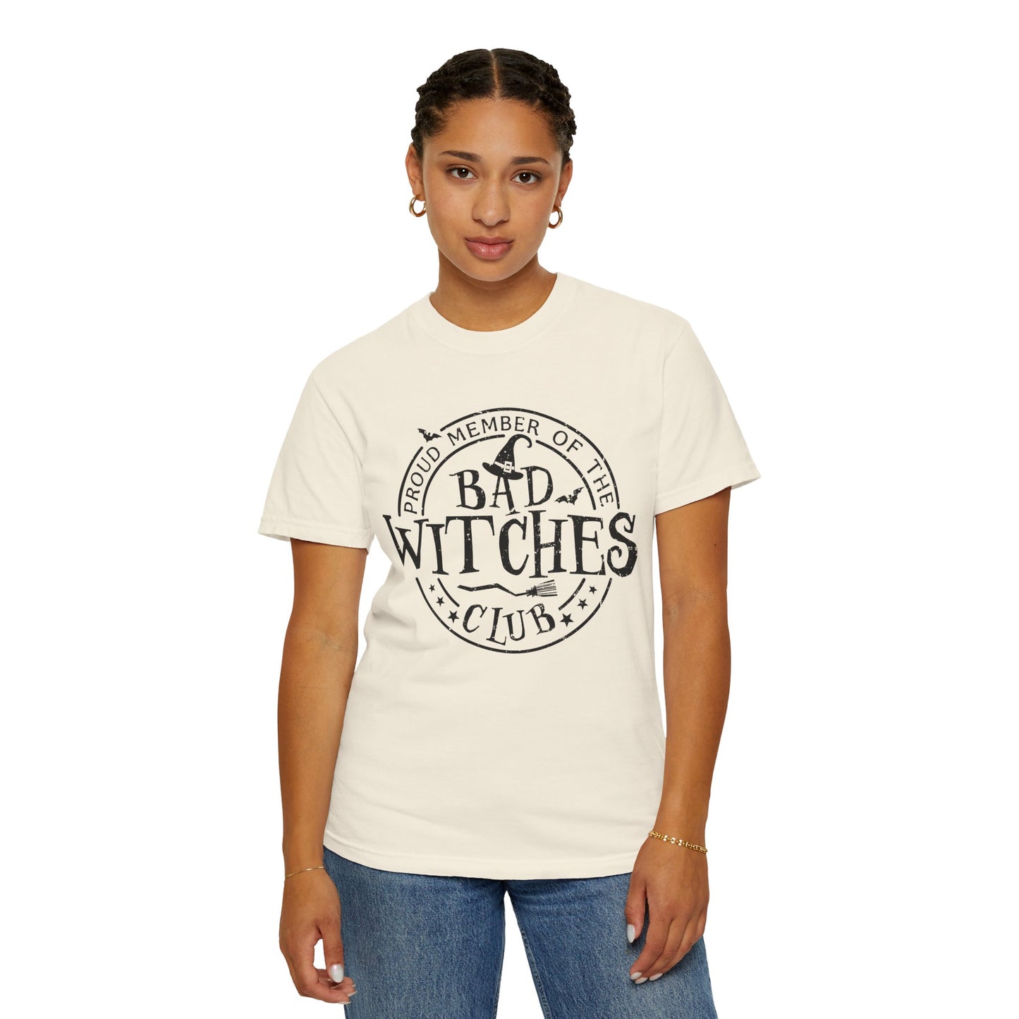 Bad Witches Club Unisex Garment-dyed Tee Comfort Color T-shirt - Halloween Holiday Season Gift Ideas