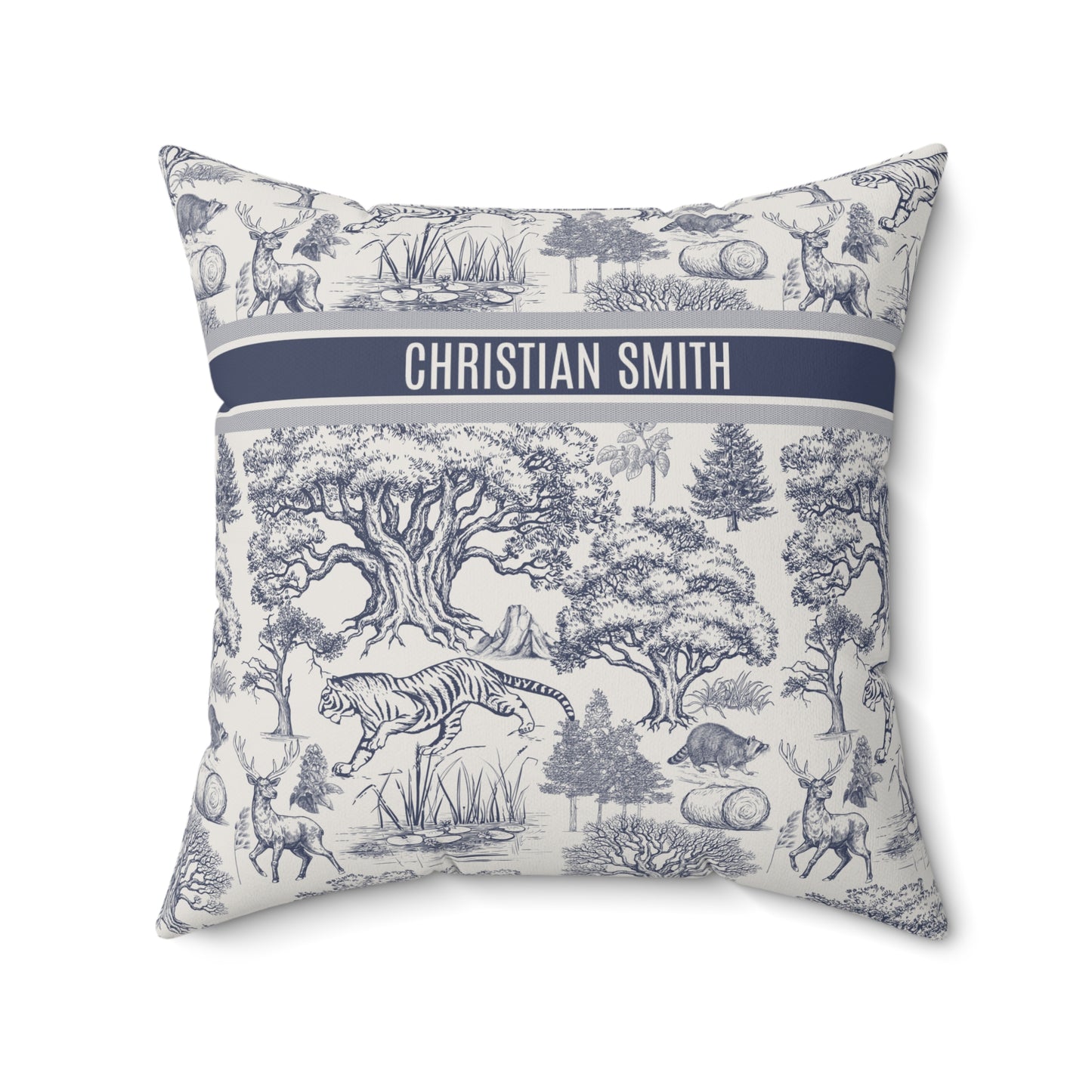 Personalized Luxury Vintage Toile De Jouy French Nature Landscape Pattern Square Pillow Version 3 Gifts