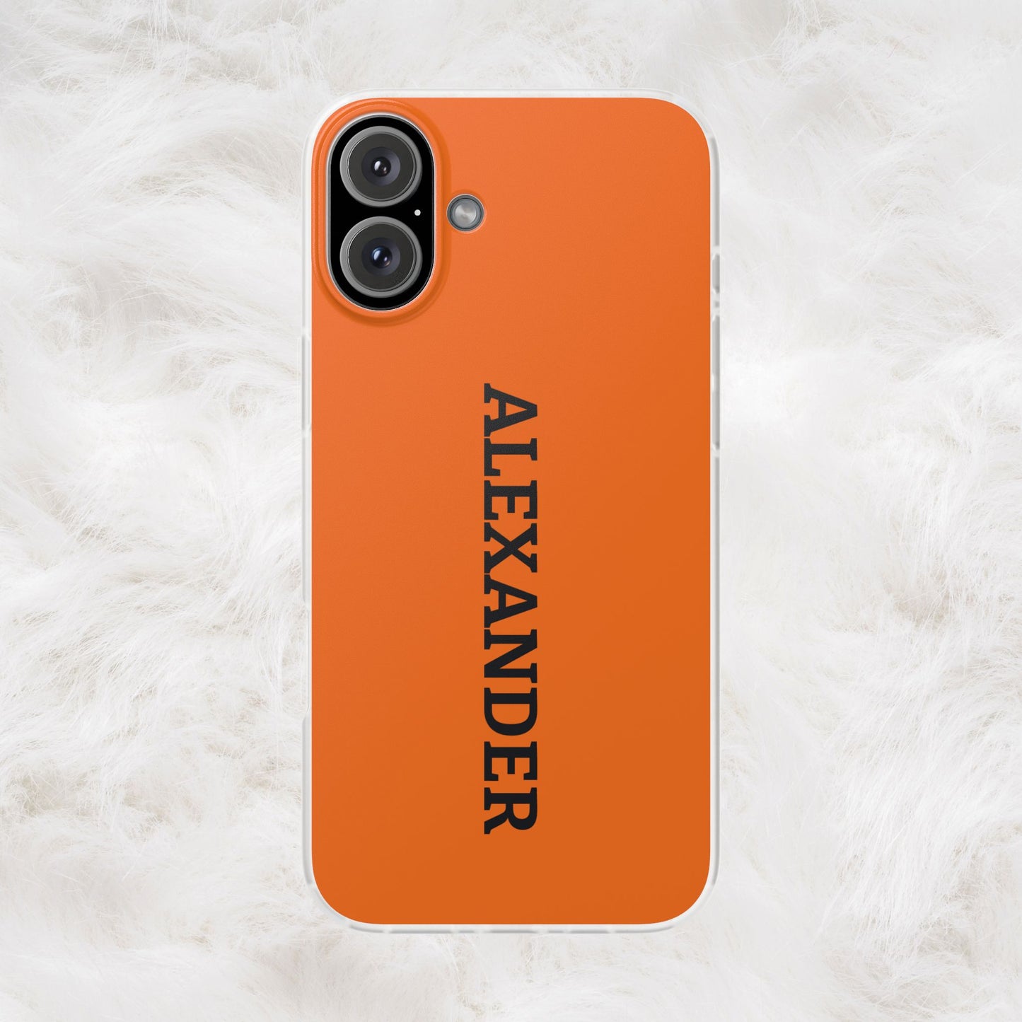 Personalized Name Text Luxury Orange Phone Case.