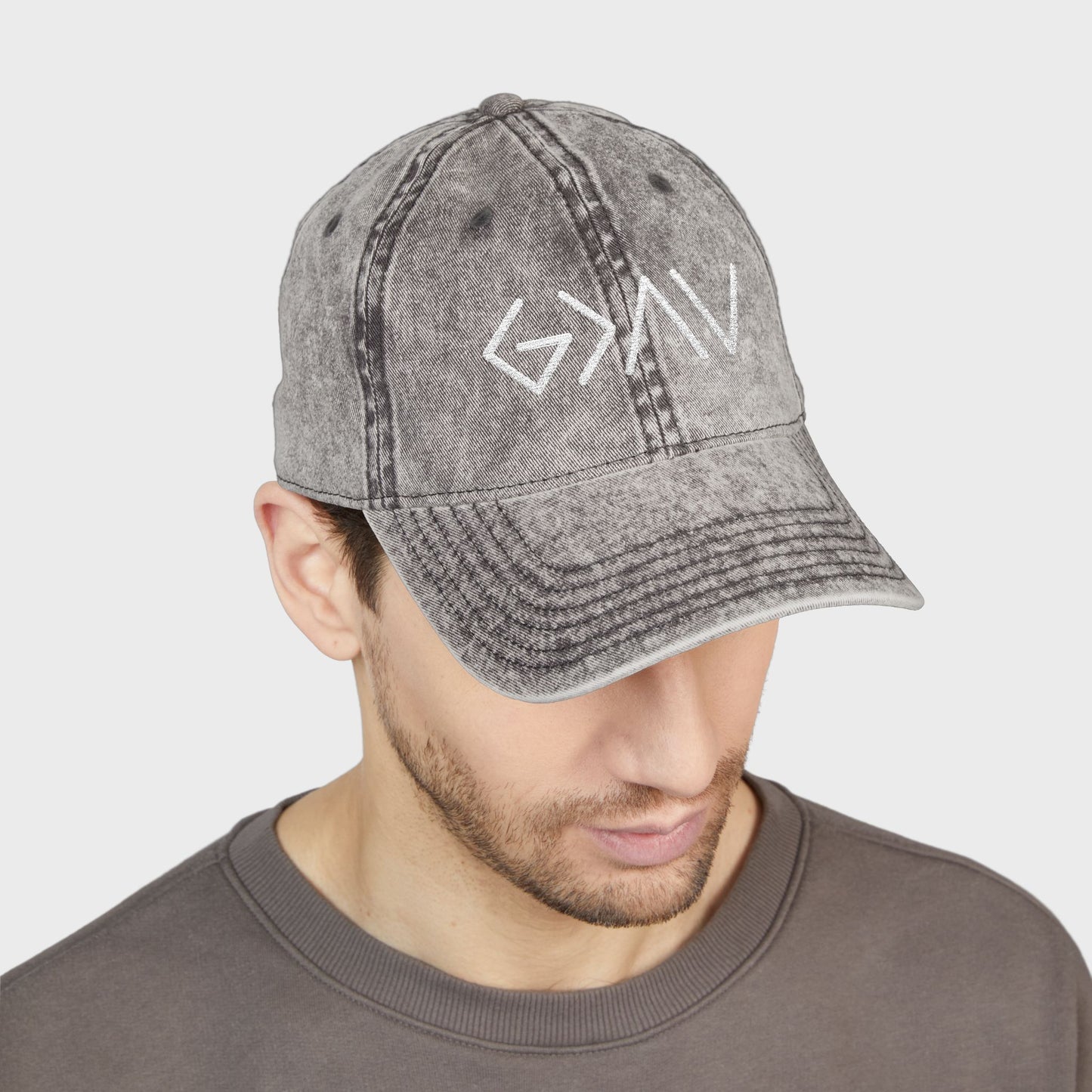 God is Greater than the Highs and Lows Vintage Embroidered Cap | Inspiration Hat