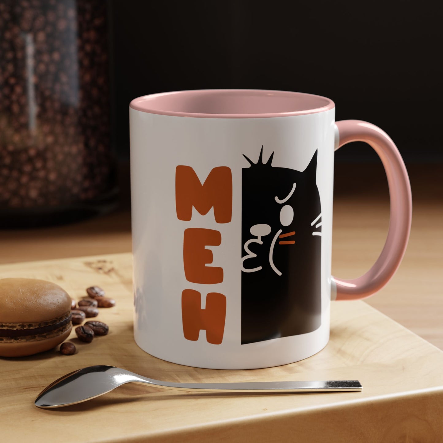 Cute Funny Meh Cat Mug Meme Hilarious Gift Idea Coffee Tea Cup