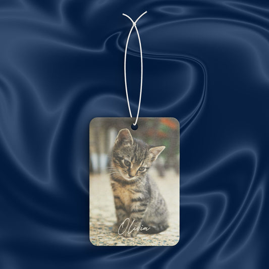 Personalized Photo and Text Car Air Freshener | Pet Lover Gift Ideas