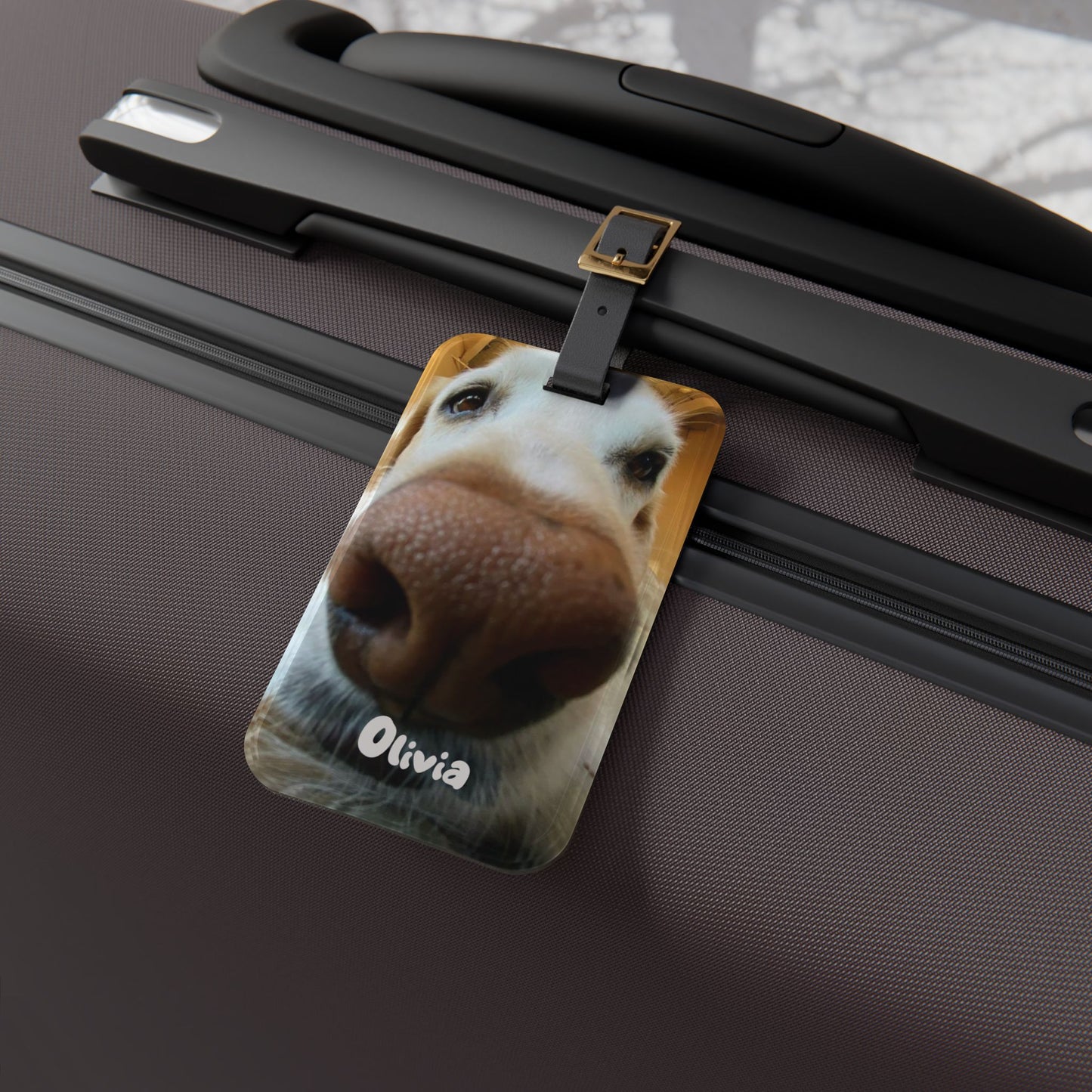 Personalized Custom Funny Cute Dog Cat Pet Nose Travel ID Luggage Tag | Vacation Birthday Christmas Gift
