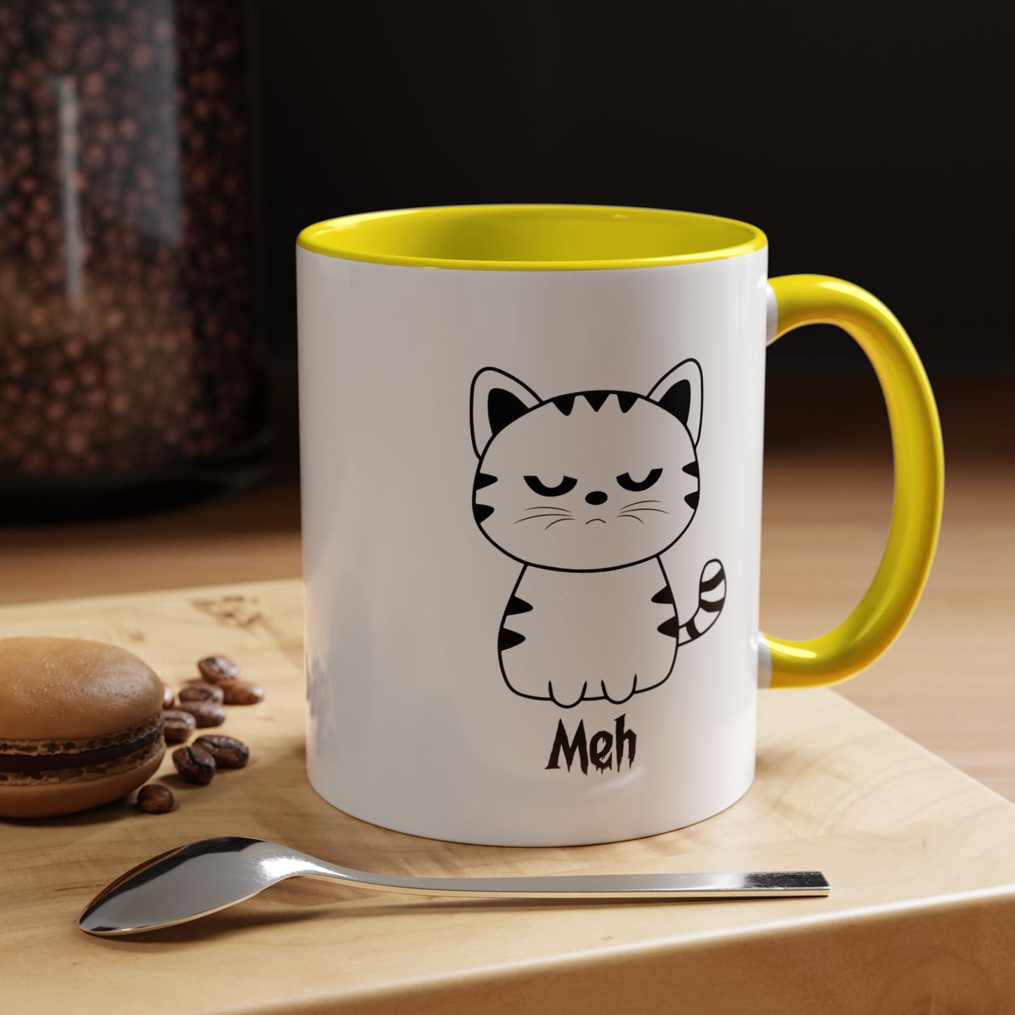 Mug - Cute Funny Meh Meme Cat Coffee Tea Cup Hilarious Gift Idea