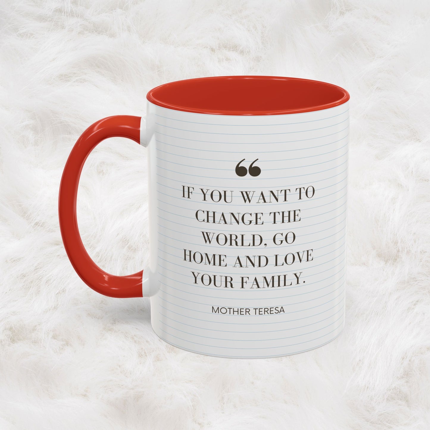 Love your Family - Mother Teresa Inspired Quote Mug | Christian Catholic Souvenir Birthday Christmas Gift Ideas