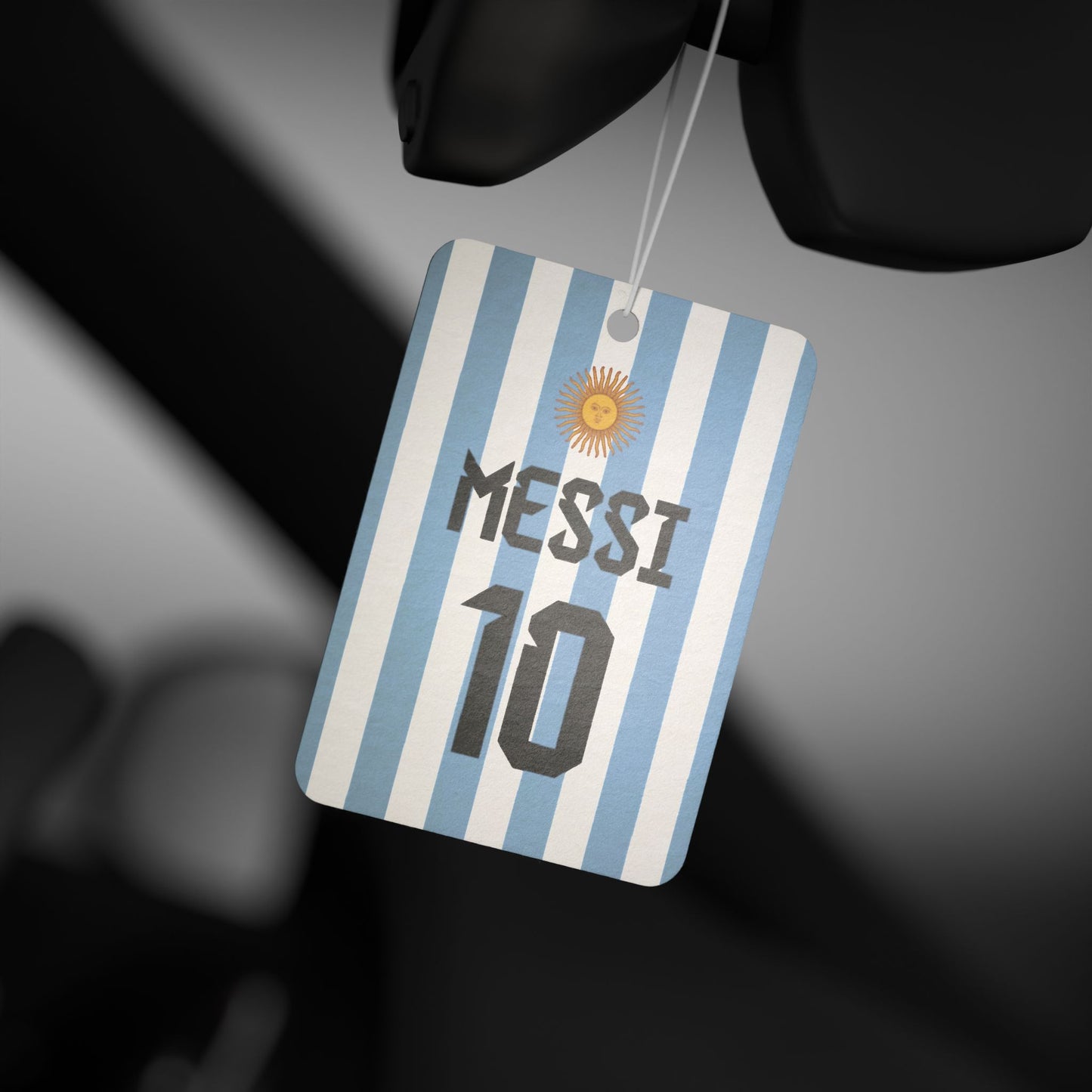 Personalized Name and Number Argentina Blue Stripes Car Air Freshener | Football Soccer Jersey Sport Style Fans Gift Ideas