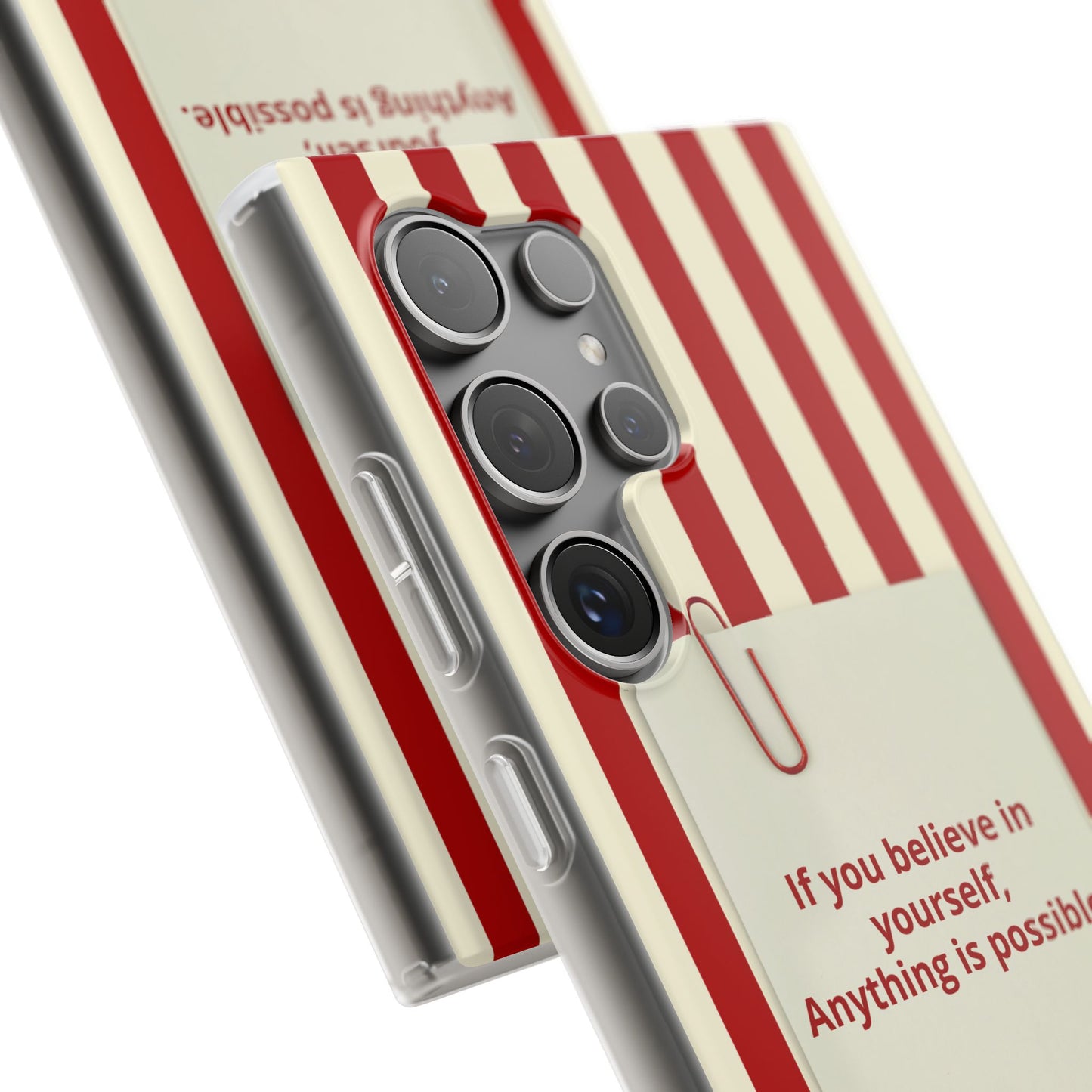 Personalized Custom Text Inspirational Striped Phone Case. “If you believe in yourself, Anything is possible.”
