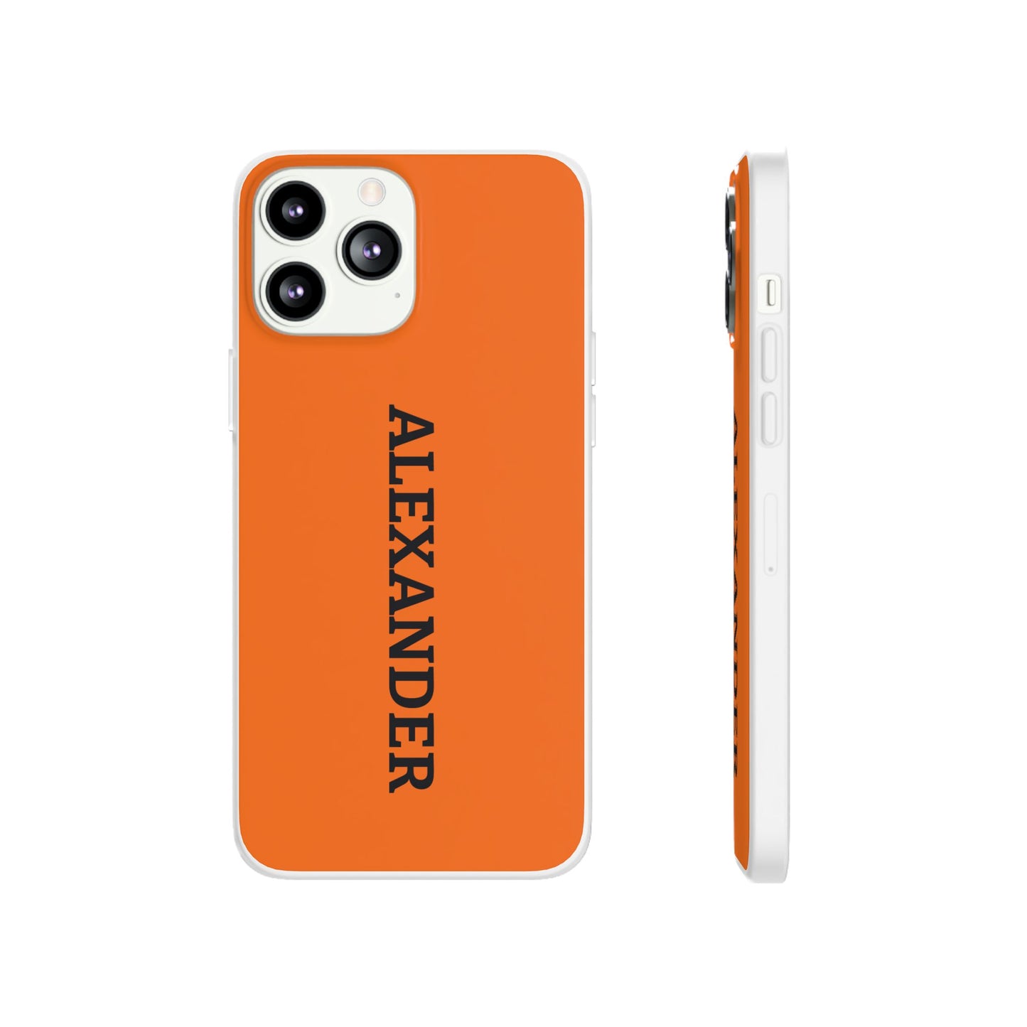Personalized Name Text Luxury Orange Phone Case.