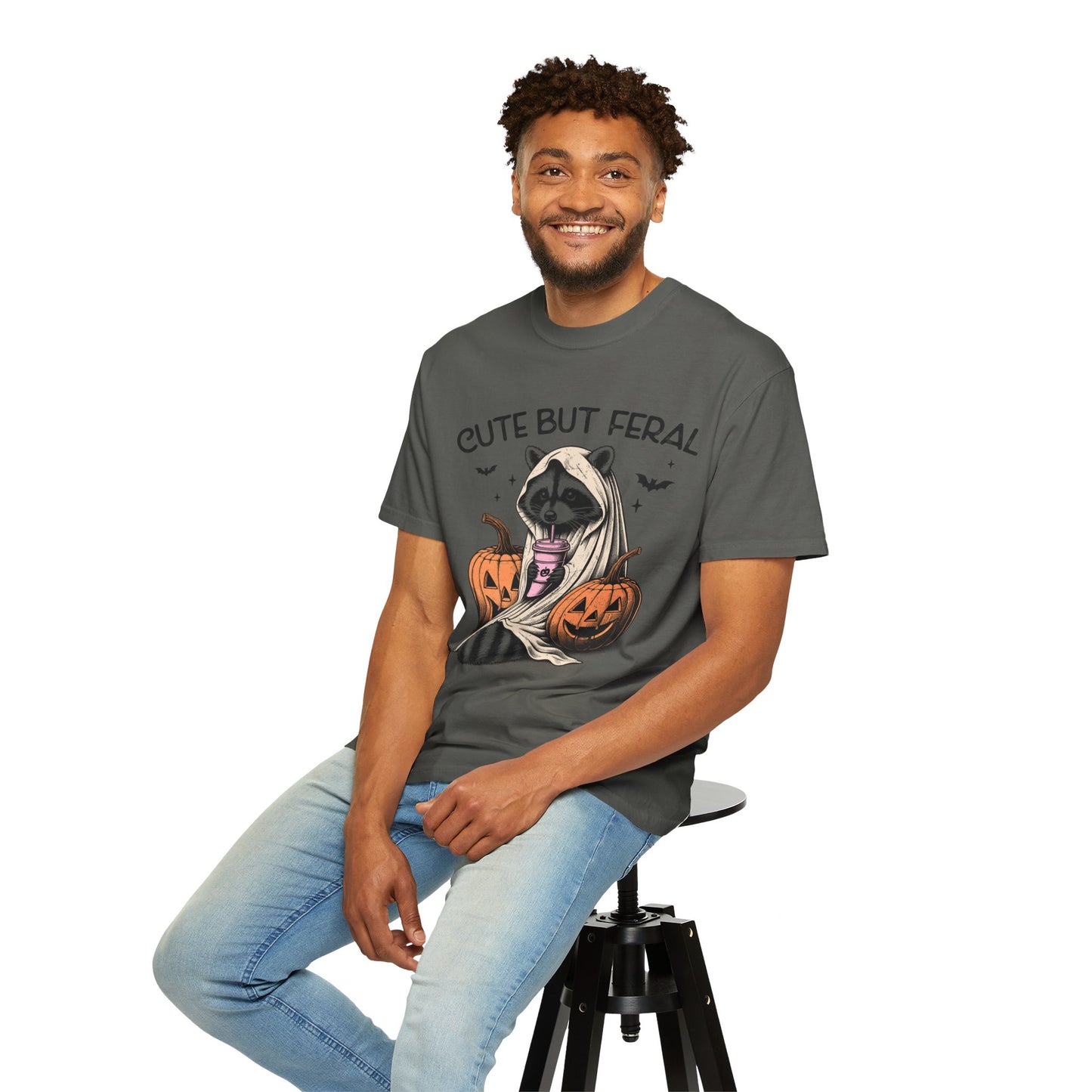 Raccoon Garment-dyed Tee Comfort Color T-shirt - Cute and Feral Halloween Season Gift Ideas