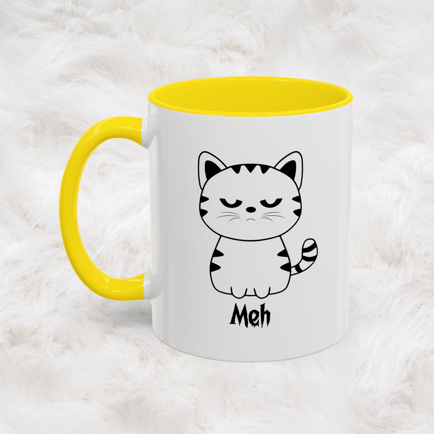 Mug - Cute Funny Meh Meme Cat Coffee Tea Cup Hilarious Gift Idea