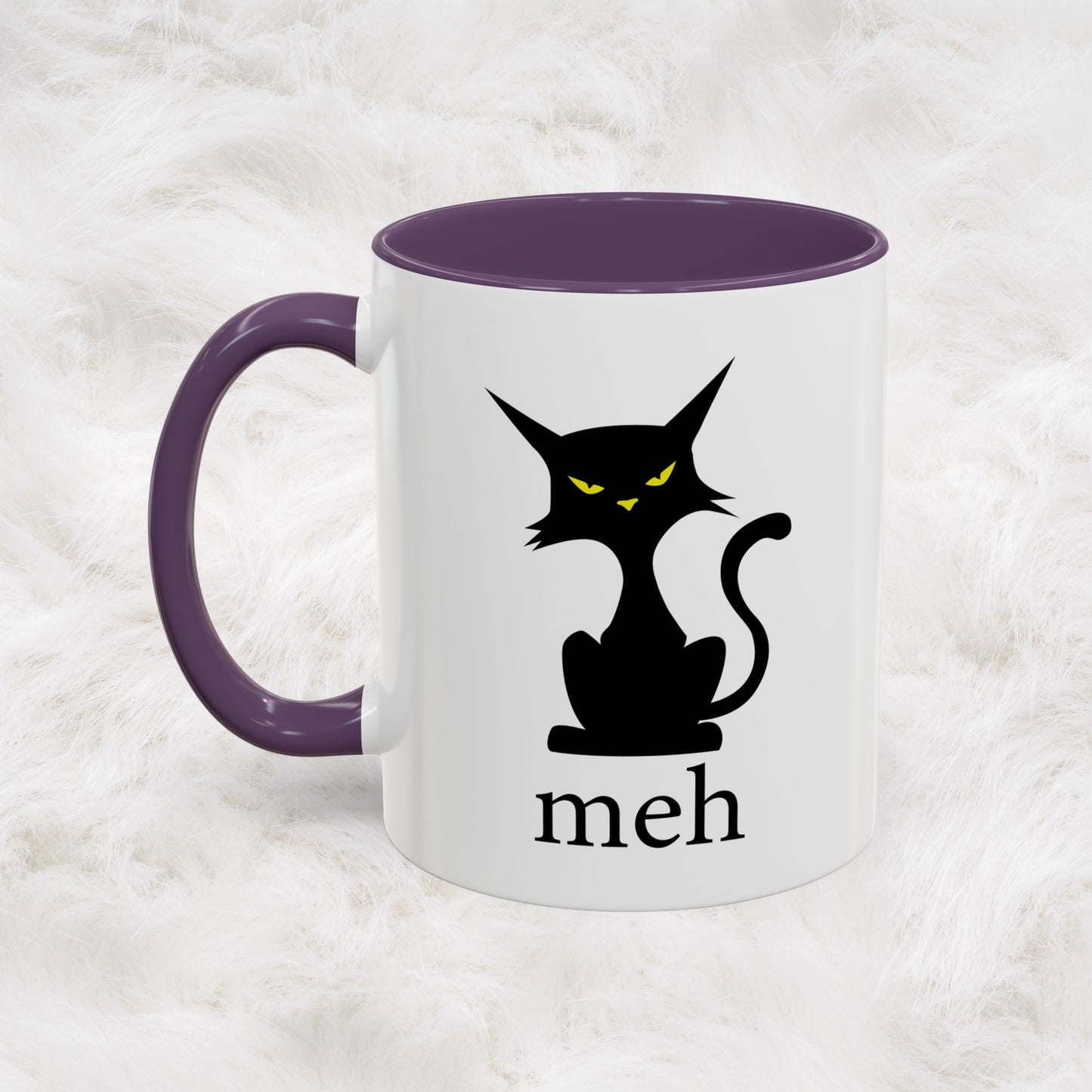Cute Funny Meh Cat Mug Meme Hilarious Gift Idea Coffee Tea Cup