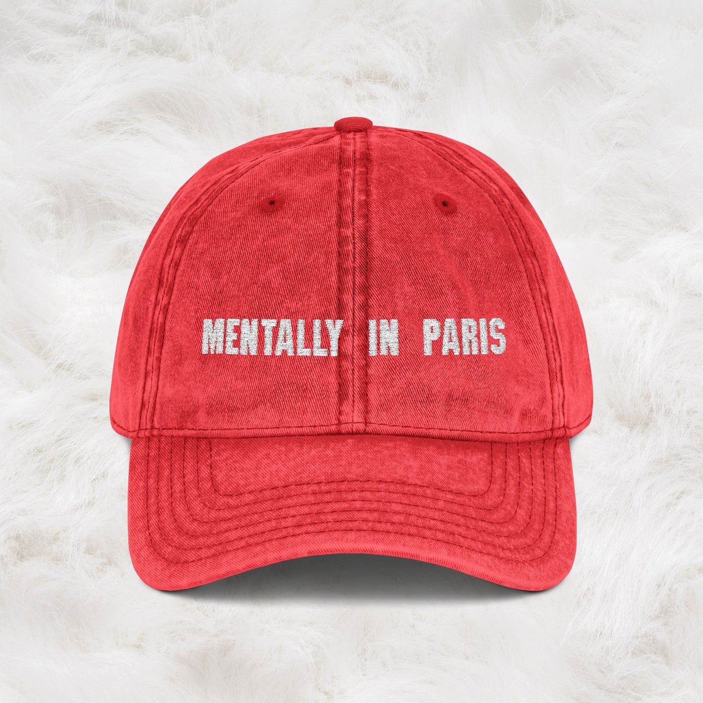 Personalized Any Special Place You Love | Mentally in Paris Vintage Embroidered Cap
