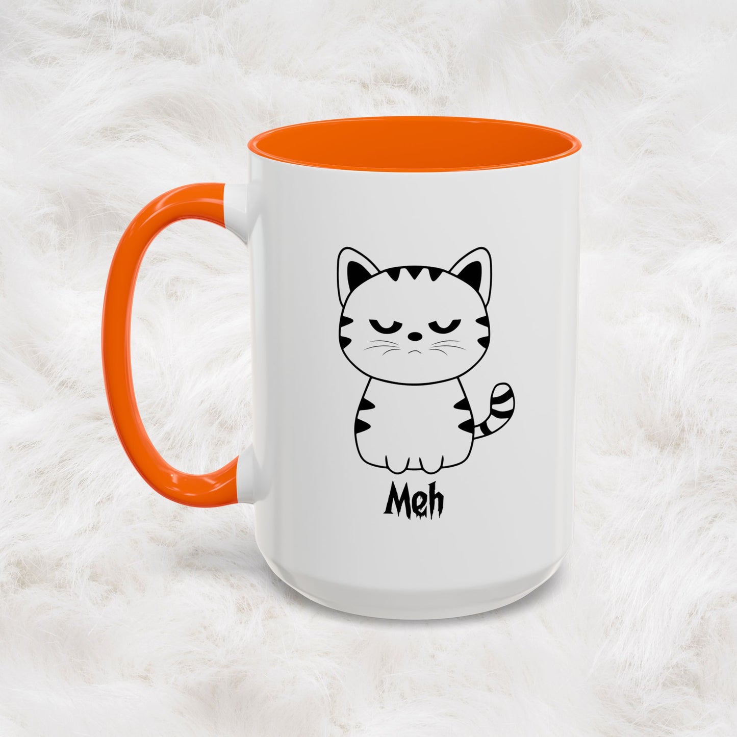 Mug - Cute Funny Meh Meme Cat Coffee Tea Cup Hilarious Gift Idea