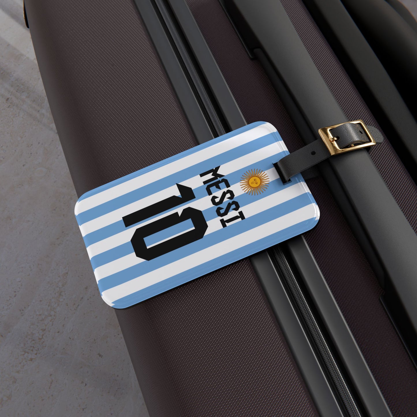 Personalized Name & Number Travel ID Argentina Soccer Sport Fan Luggage Tag | Vacation Birthday Christmas Gift
