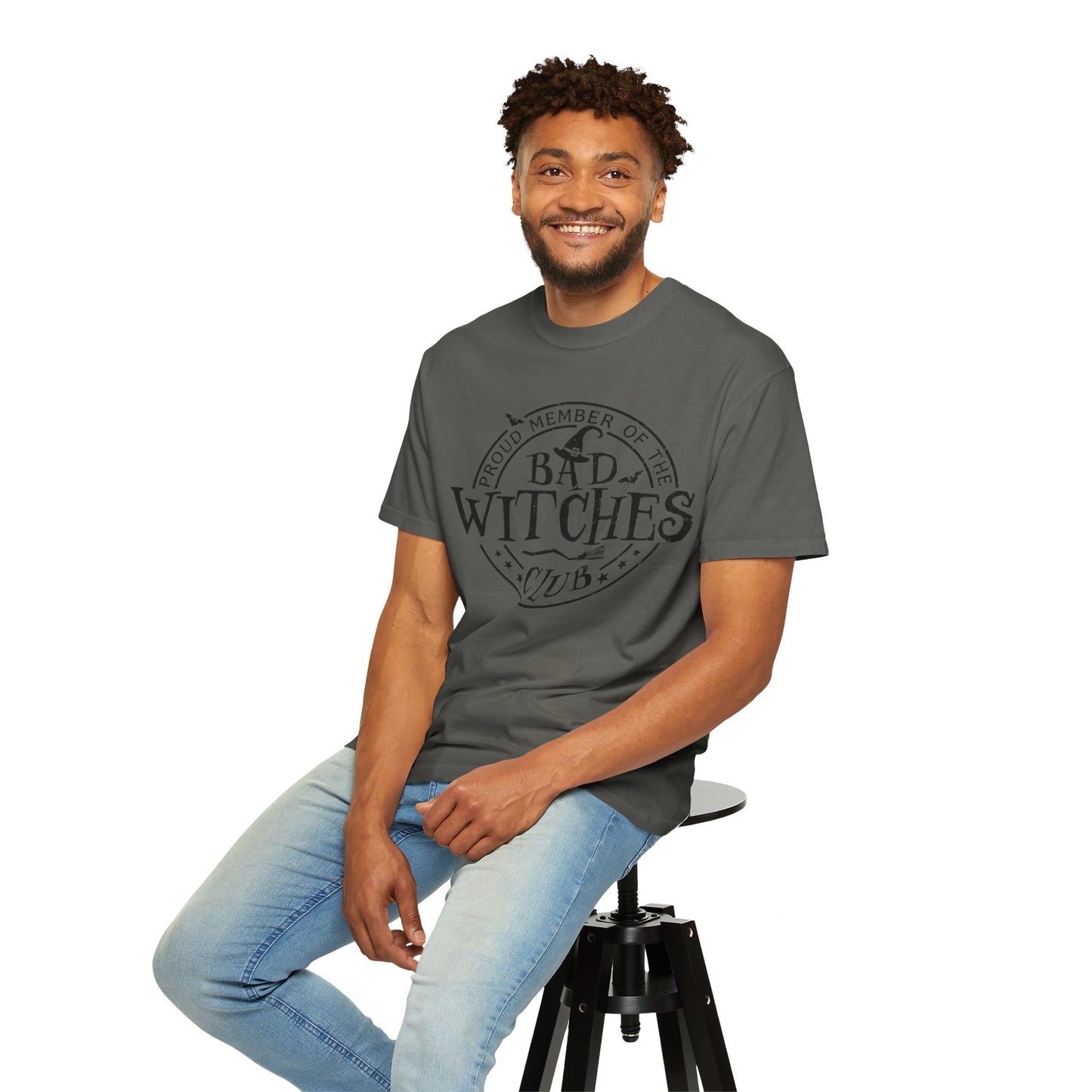 Bad Witches Club Unisex Garment-dyed Tee Comfort Color T-shirt - Halloween Holiday Season Gift Ideas