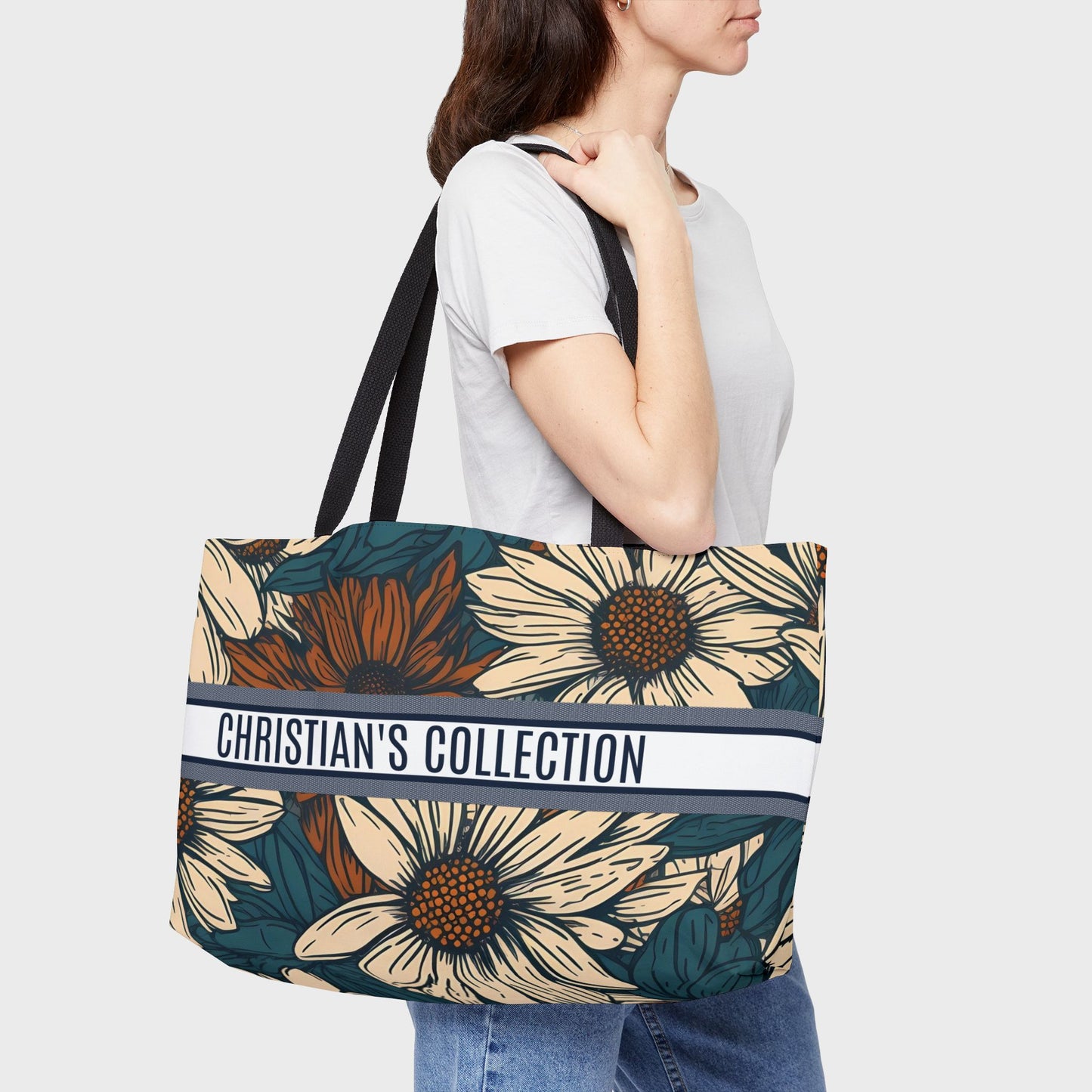 Personalized Weekender Bag | Toile De Jouy Seamless Vintage Floral Art | Birthday Anniversary Christmas Gift Ideas | Luxury Travel Souvenir