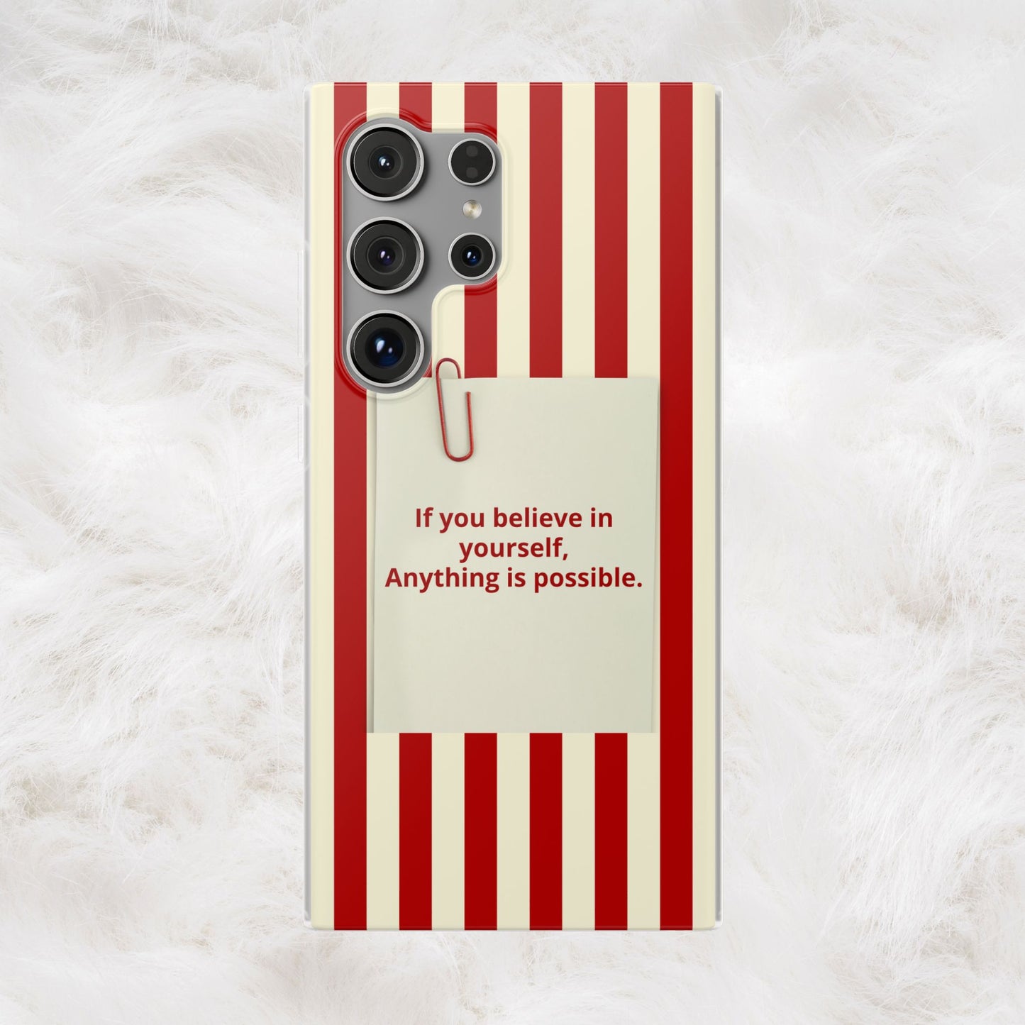 Personalized Custom Text Inspirational Striped Phone Case. “If you believe in yourself, Anything is possible.”