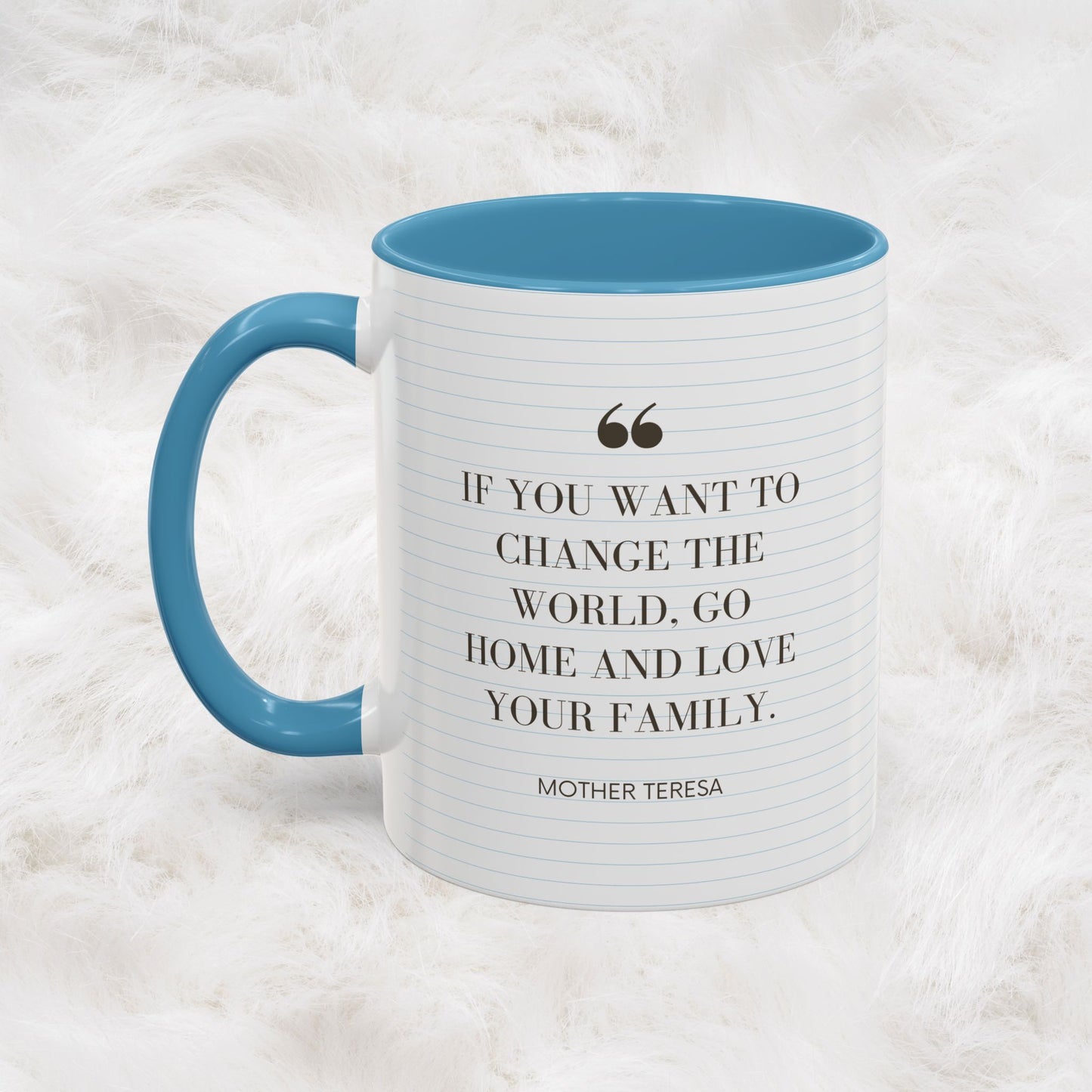 Love your Family - Mother Teresa Inspired Quote Mug | Christian Catholic Souvenir Birthday Christmas Gift Ideas