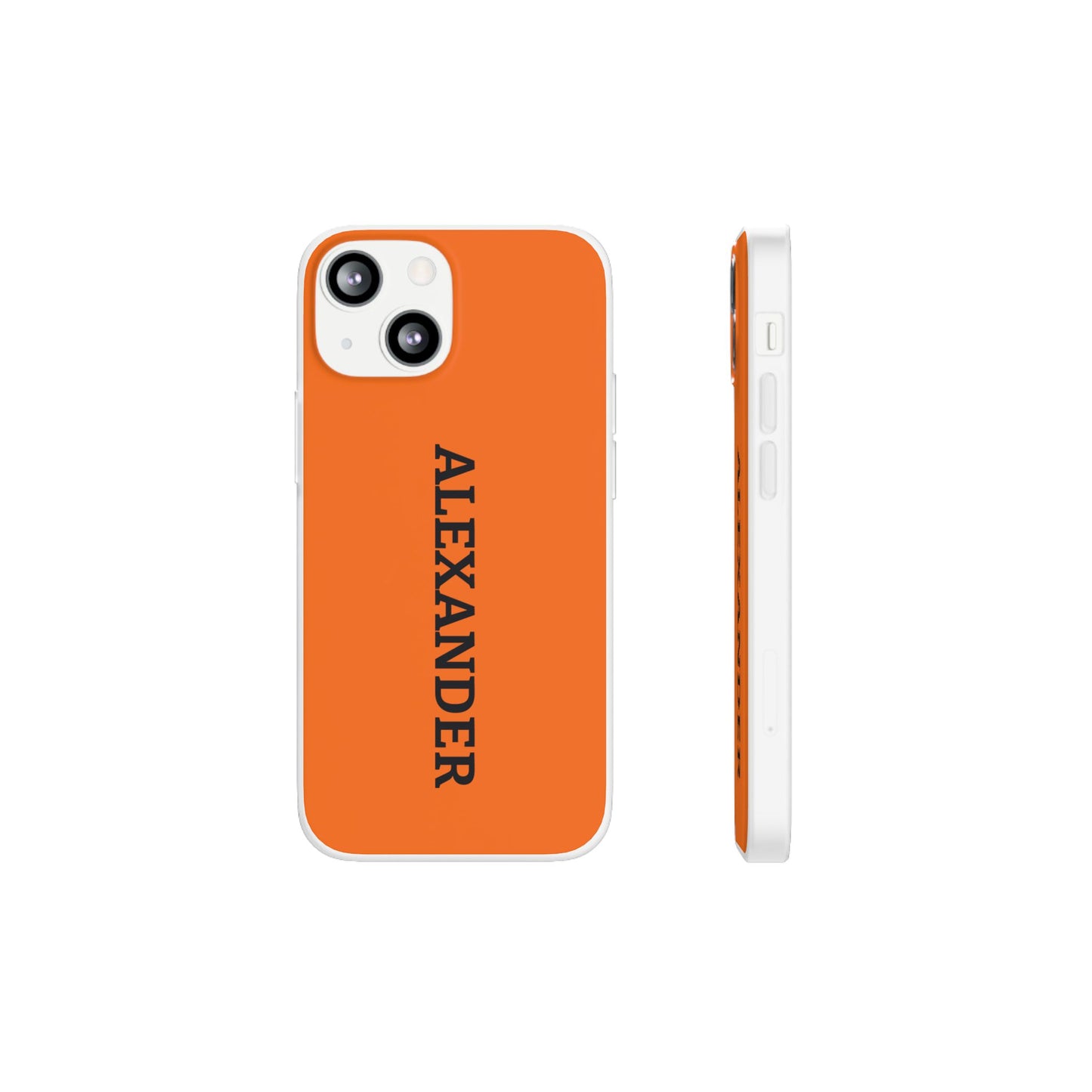 Personalized Name Text Luxury Orange Phone Case.