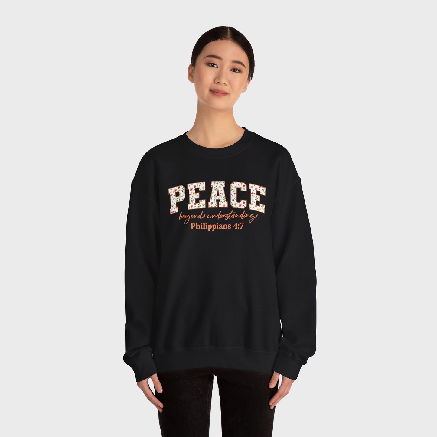 Peace Beyond Understanding Philippians 4:7 Bible Verse Christian Sweatshirt | Inspirational Crewneck Unisex Gift | Cozy Everyday Wear