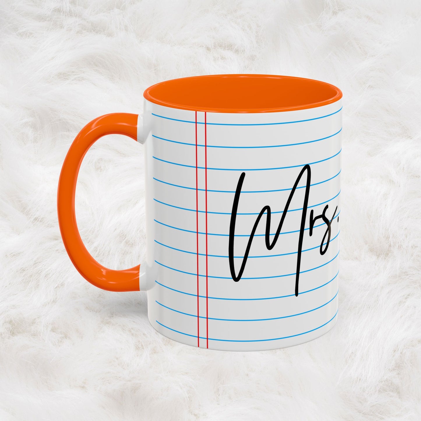 Personalized Name College Ruled Lined Coffee Tea Mug | Student Teacher Back to School Motivation Gift Idea