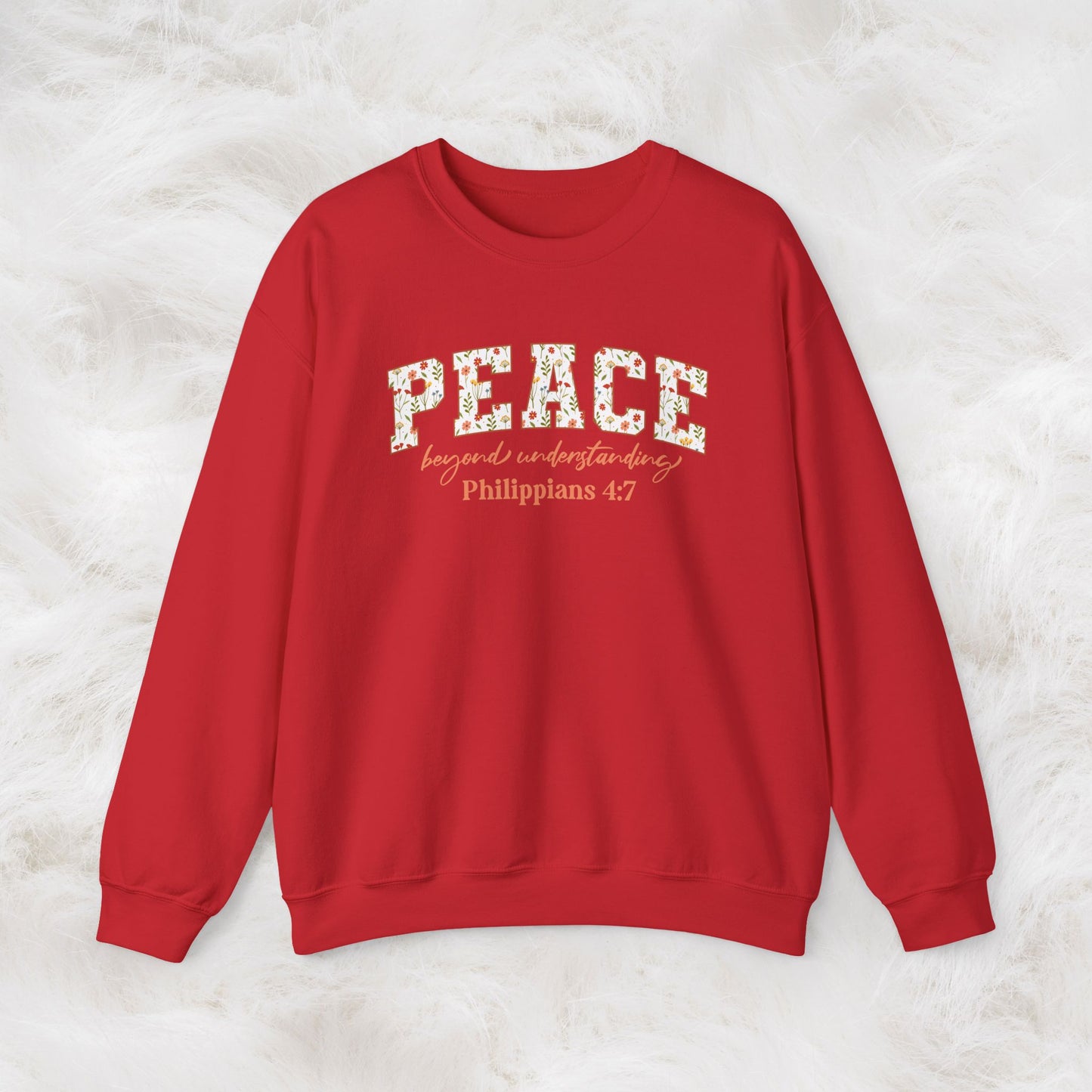 Peace Beyond Understanding Philippians 4:7 Bible Verse Christian Sweatshirt | Inspirational Crewneck Unisex Gift | Cozy Everyday Wear