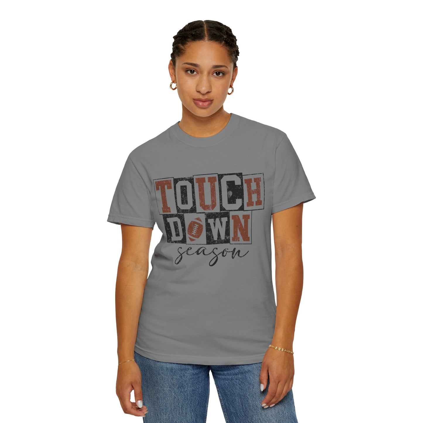 Football Season Unisex Garment-dyed Tee Comfort Color T-shirt - Touch Down Gift Ideas