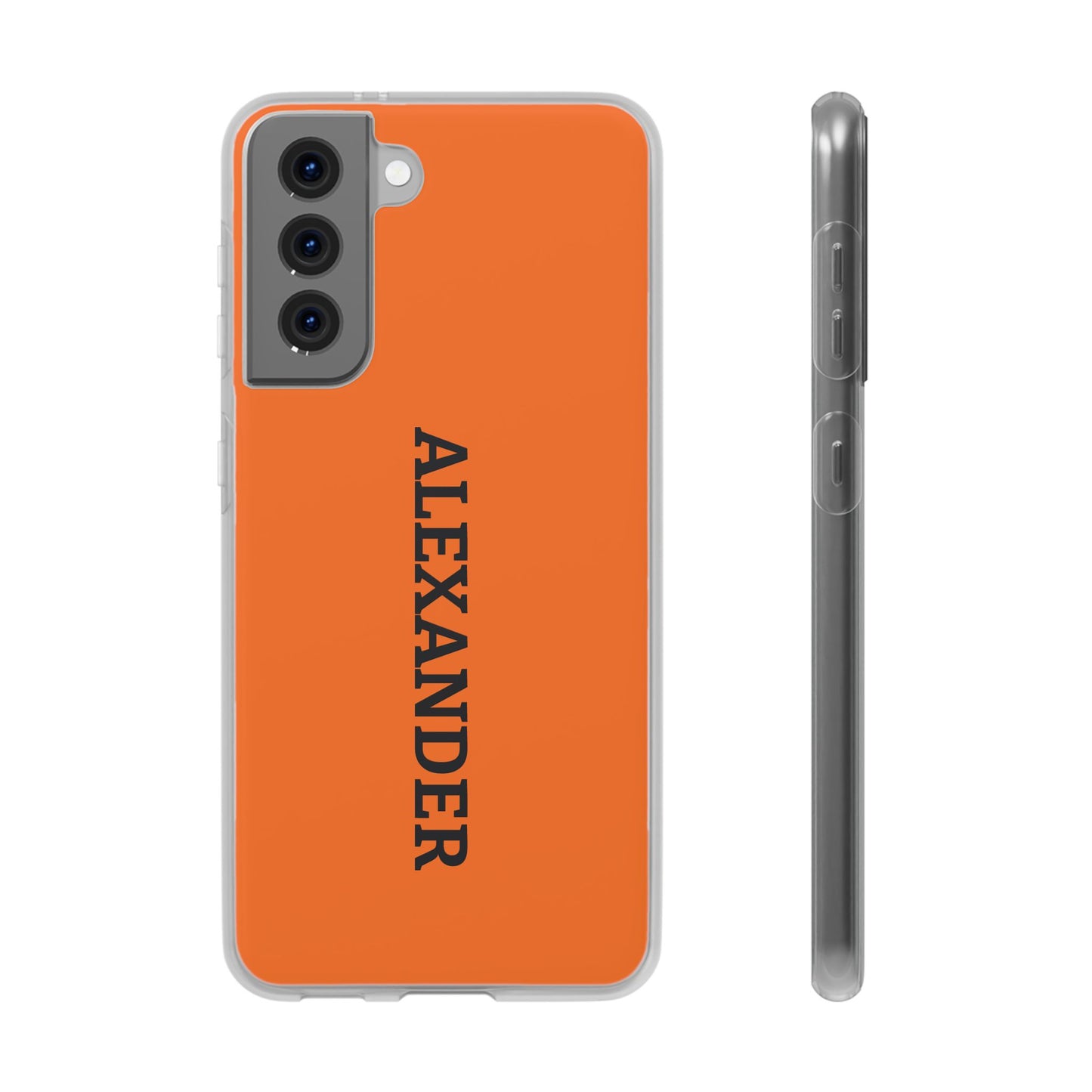 Personalized Name Text Luxury Orange Phone Case.