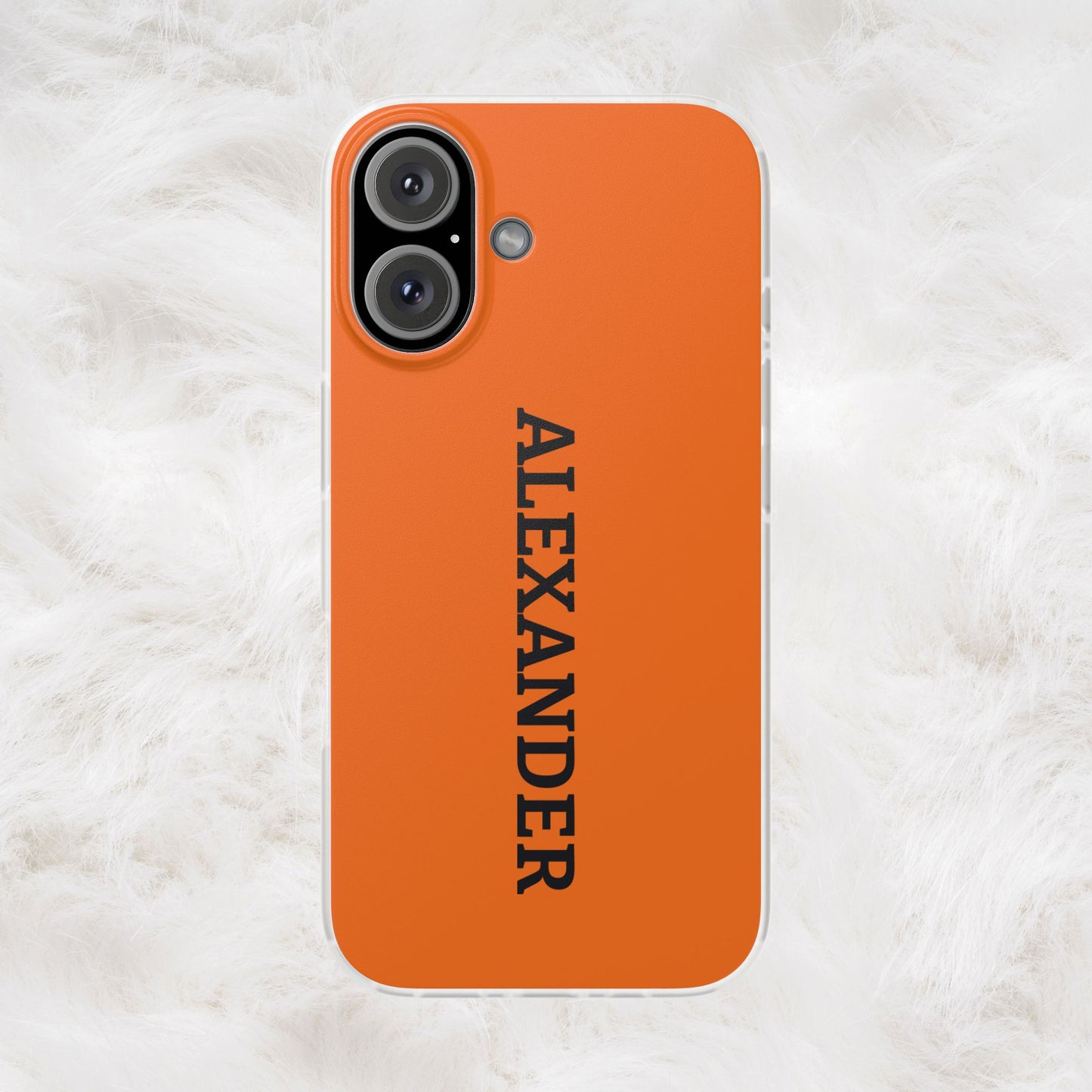 Personalized Name Text Luxury Orange Phone Case.