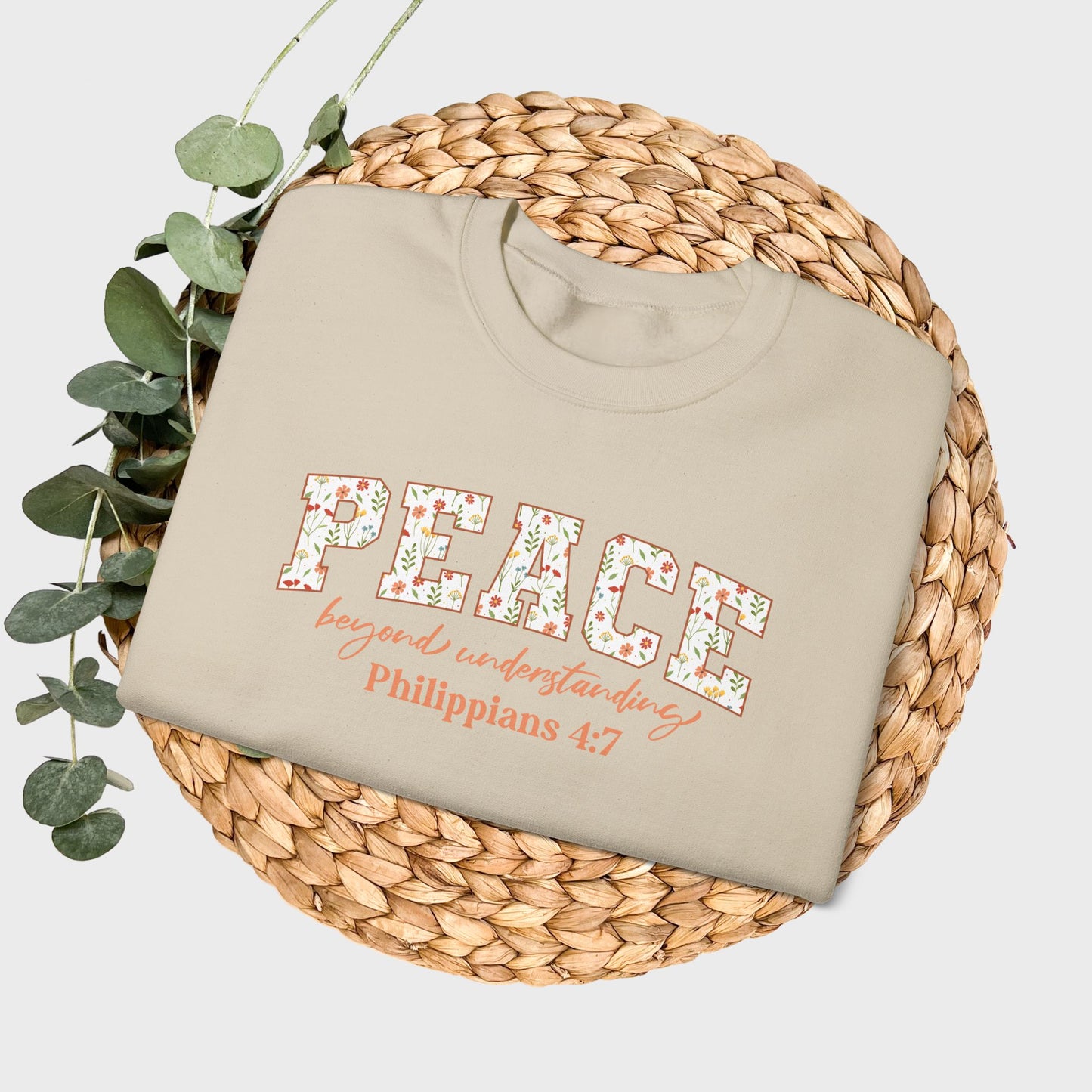 Peace Beyond Understanding Philippians 4:7 Bible Verse Christian Sweatshirt | Inspirational Crewneck Unisex Gift | Cozy Everyday Wear